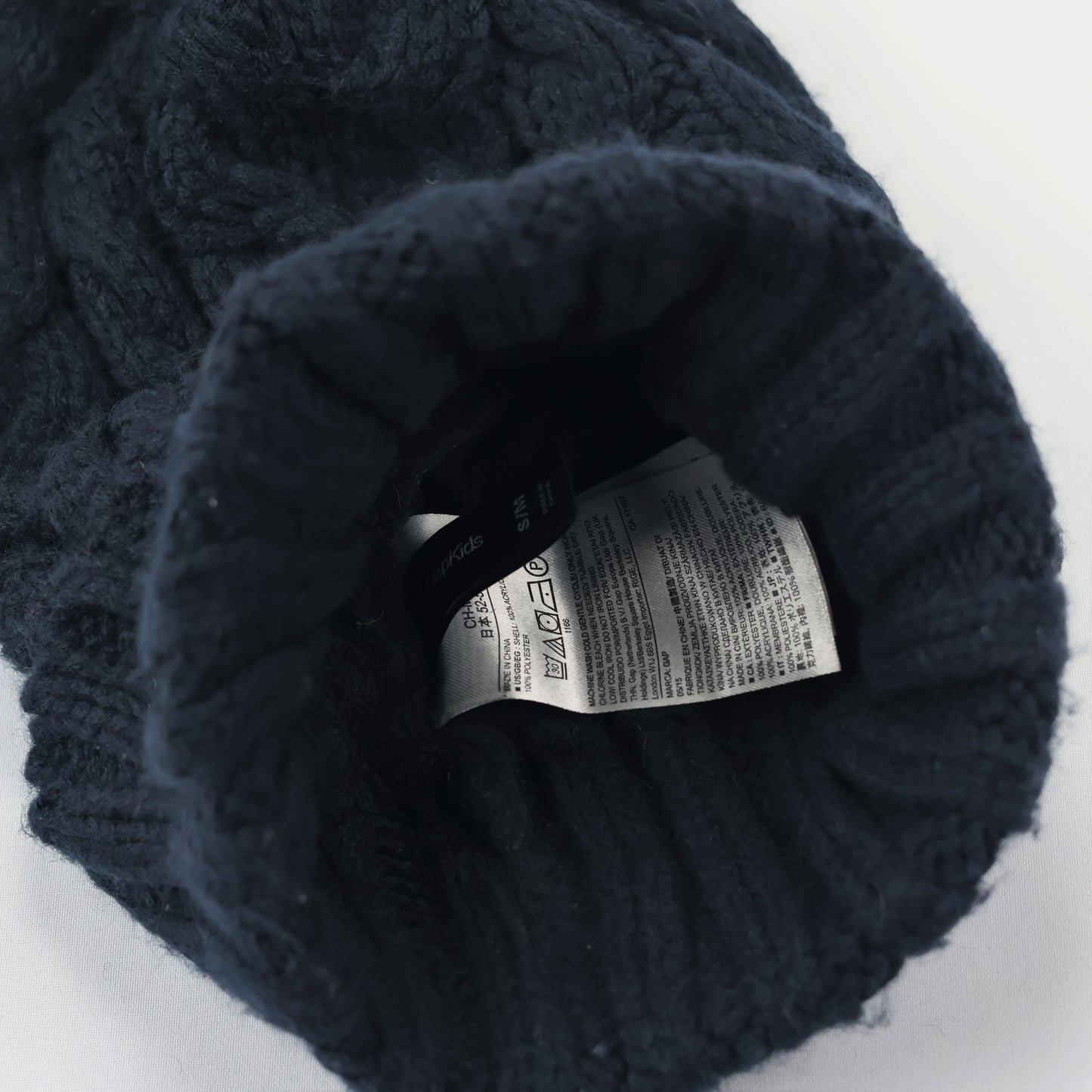 Official GAP Kids Knit Thrifted Beanie – Soft-Touch Blue Winter Cap with Logo Appliqué