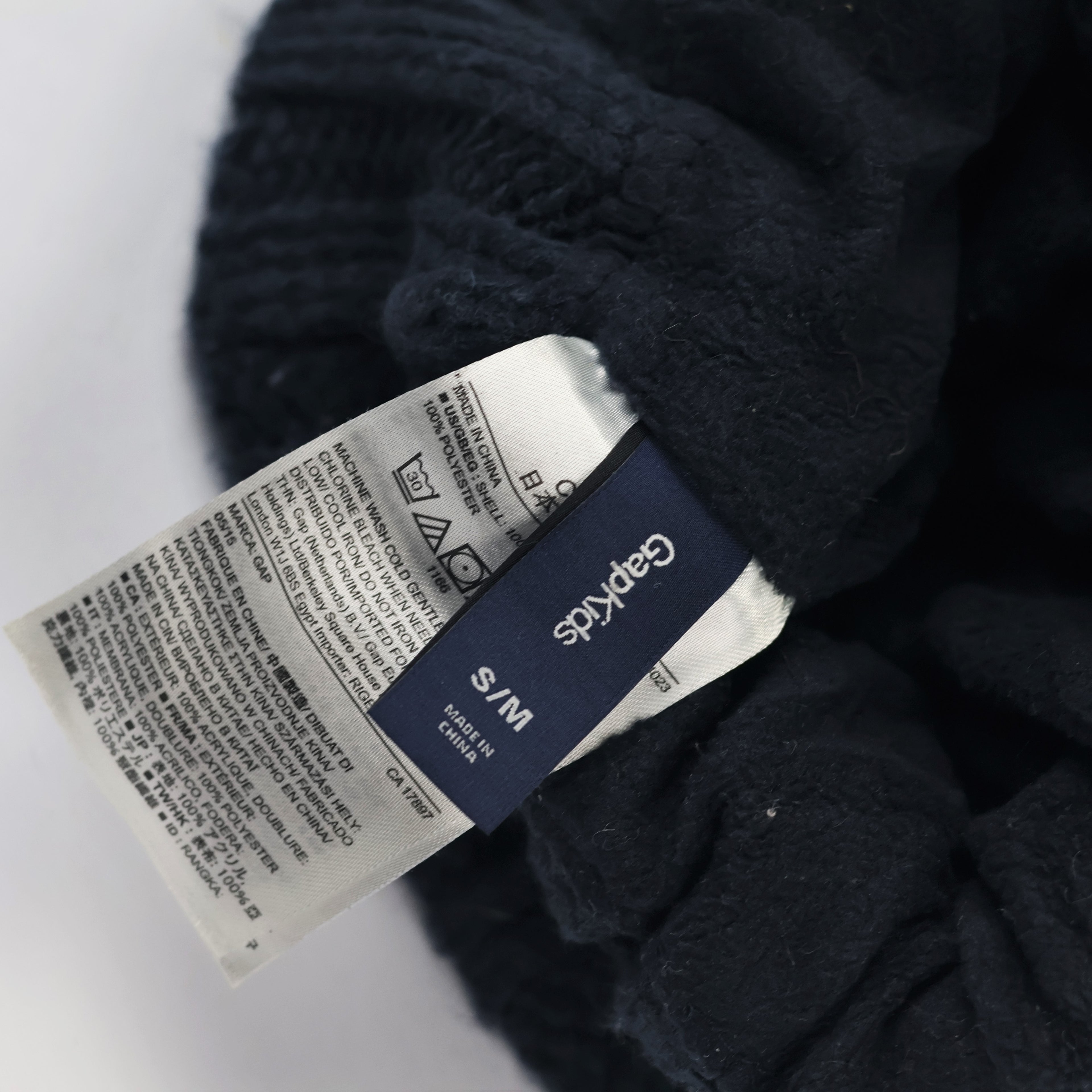 Official GAP Kids Knit Thrifted Beanie – Soft-Touch Blue Winter Cap with Logo Appliqué
