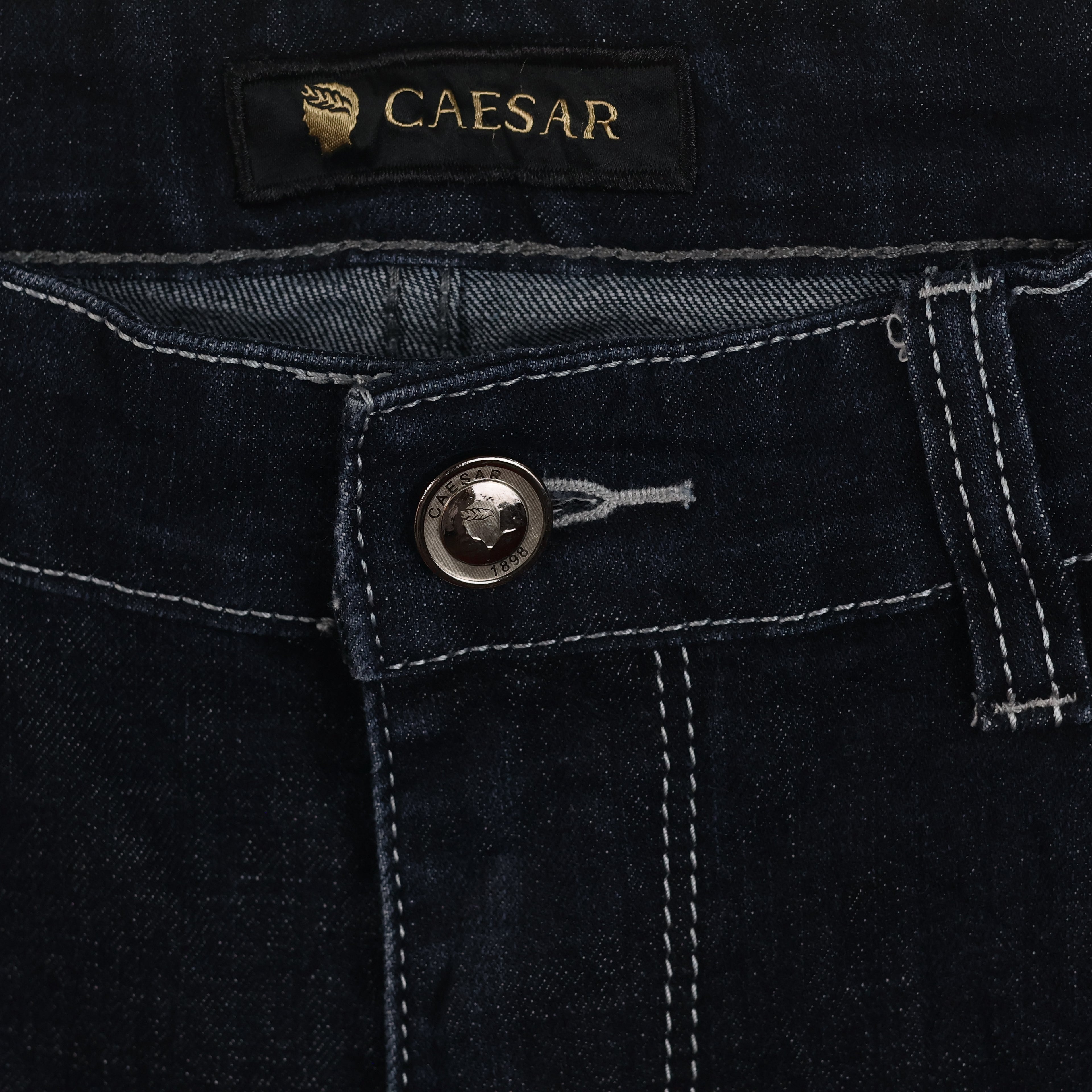 Thrifted Caesar Men's Deep Indigo Blue Denim Jeans 34 Waist/ J1036