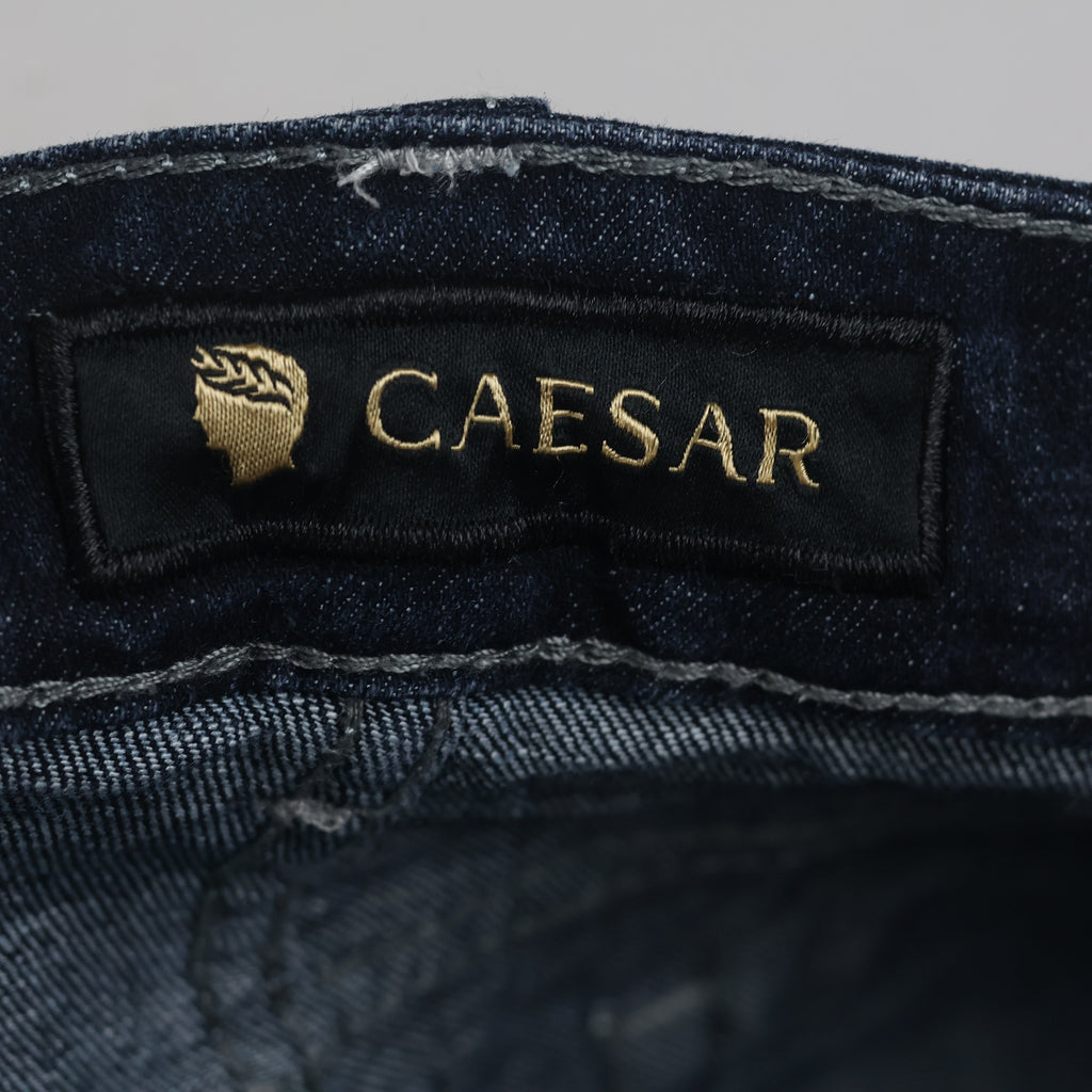 Thrifted Caesar Men's Deep Indigo Blue Denim Jeans 34 Waist/ J1036