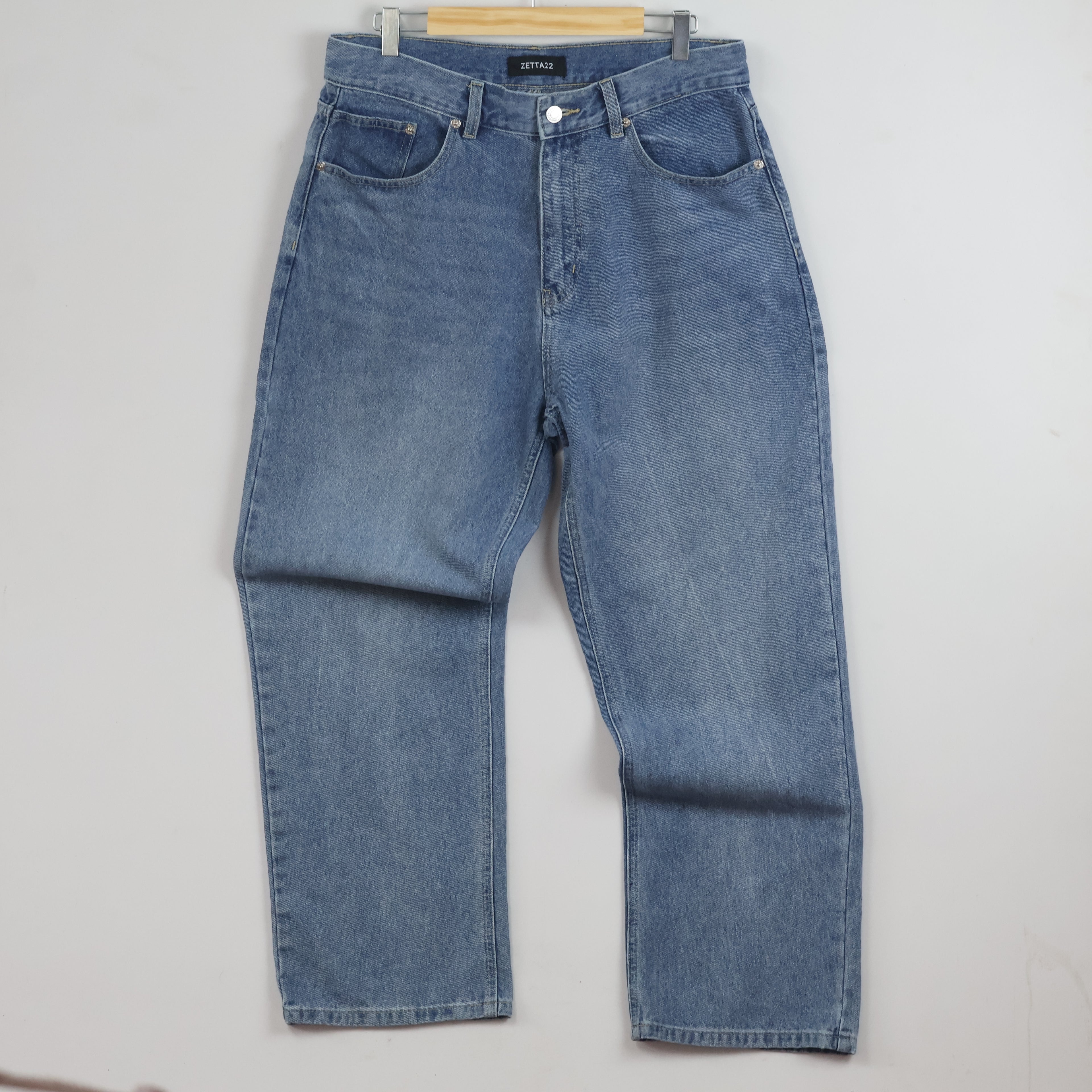 Thrifted Zetta22 Men's Blue Wide Leg Jeans 32 Waist/ J1034