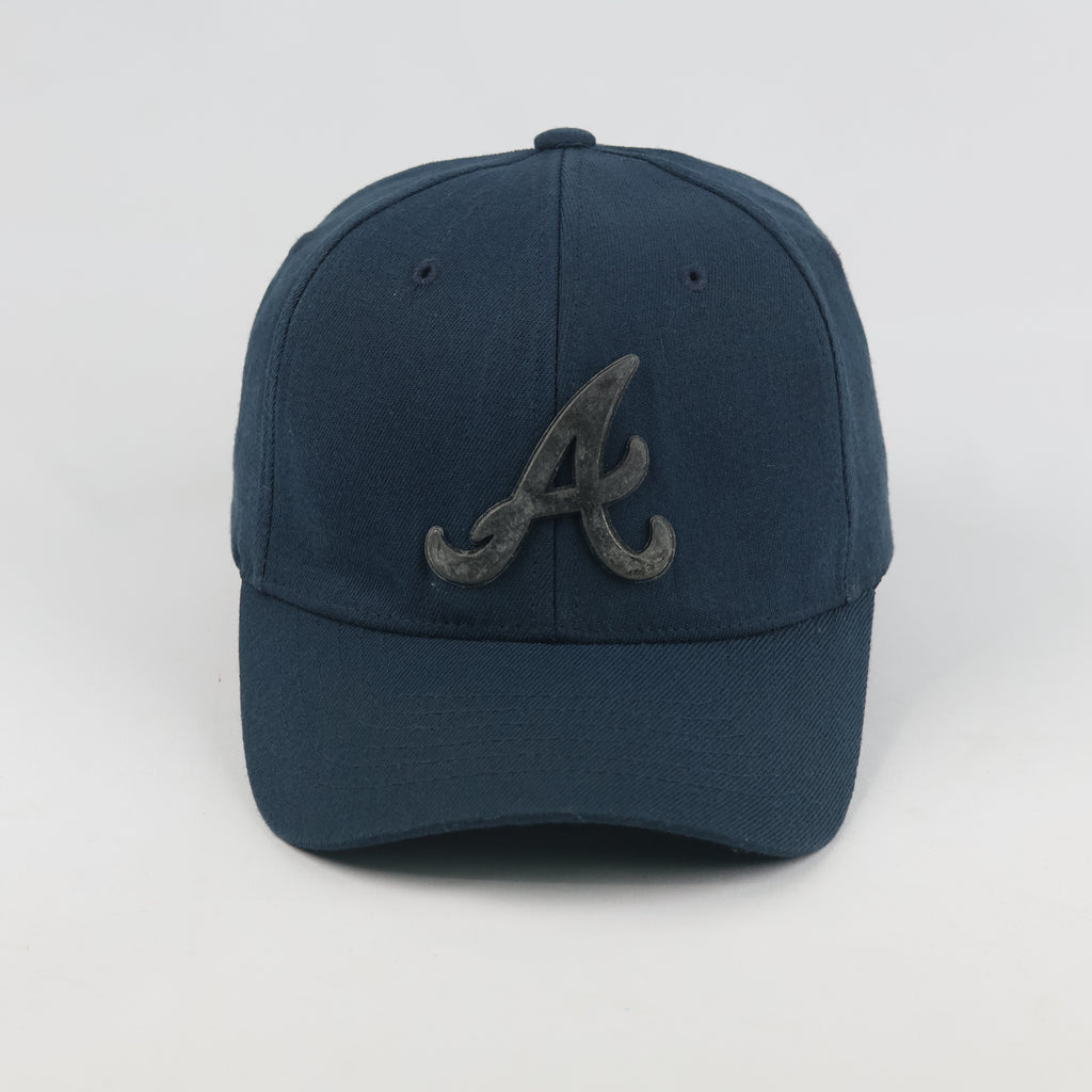 Vintage Atlanta Braves Fitted Hat | Thrifted Navy Blue MLB Baseball Cap S/M