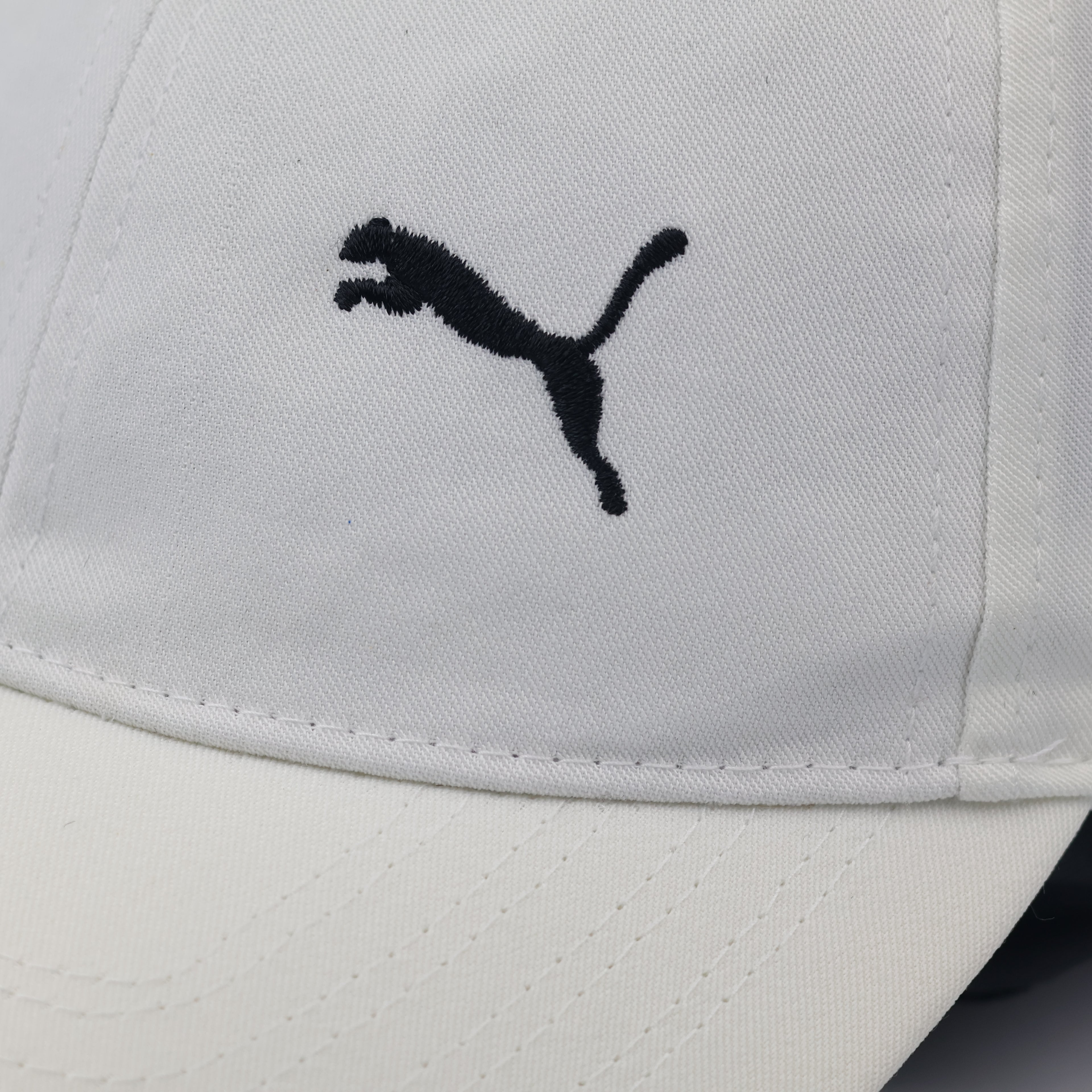 Puma Essentials Cat Logo Baseball Replica Cap - Off-White Adjustable Hat