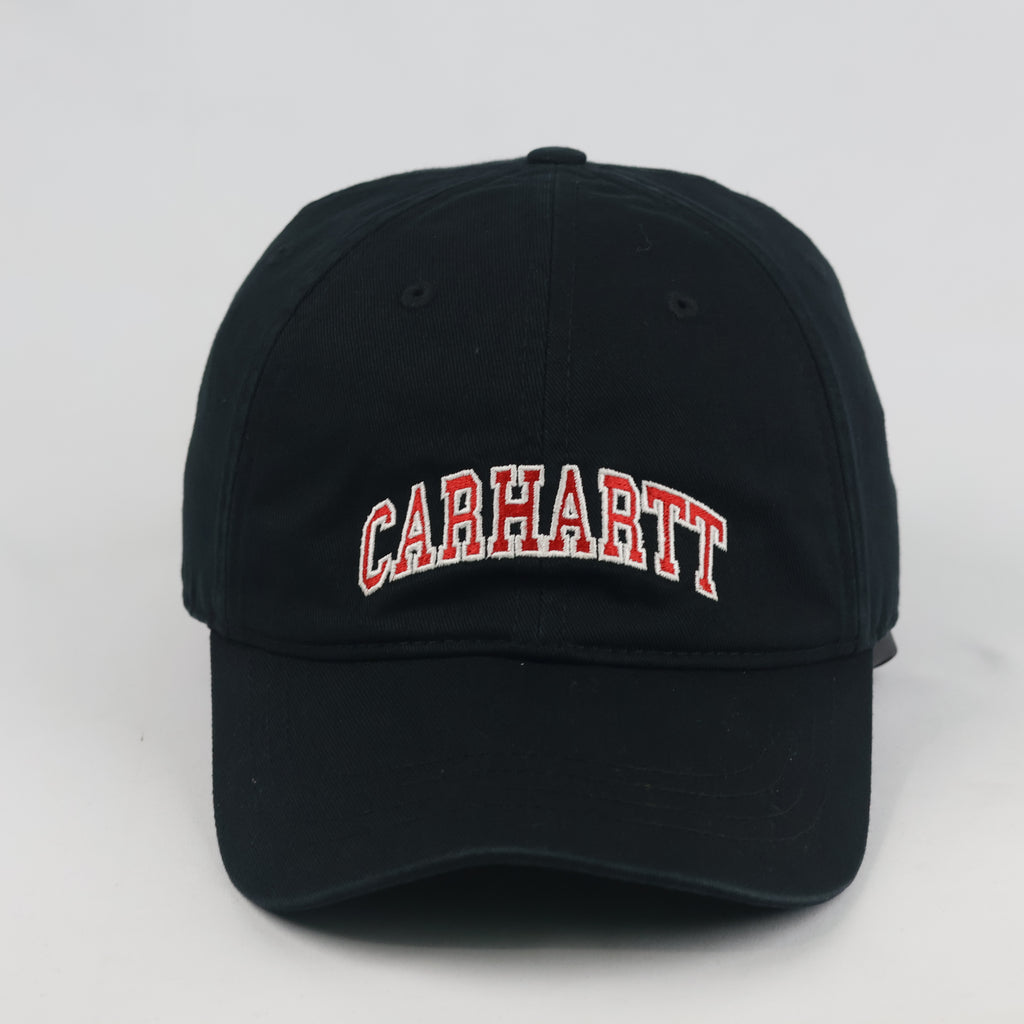 Vintage Carhartt WIP Strapback Hat | Thrifted Black Red Spellout Logo Dad Cap