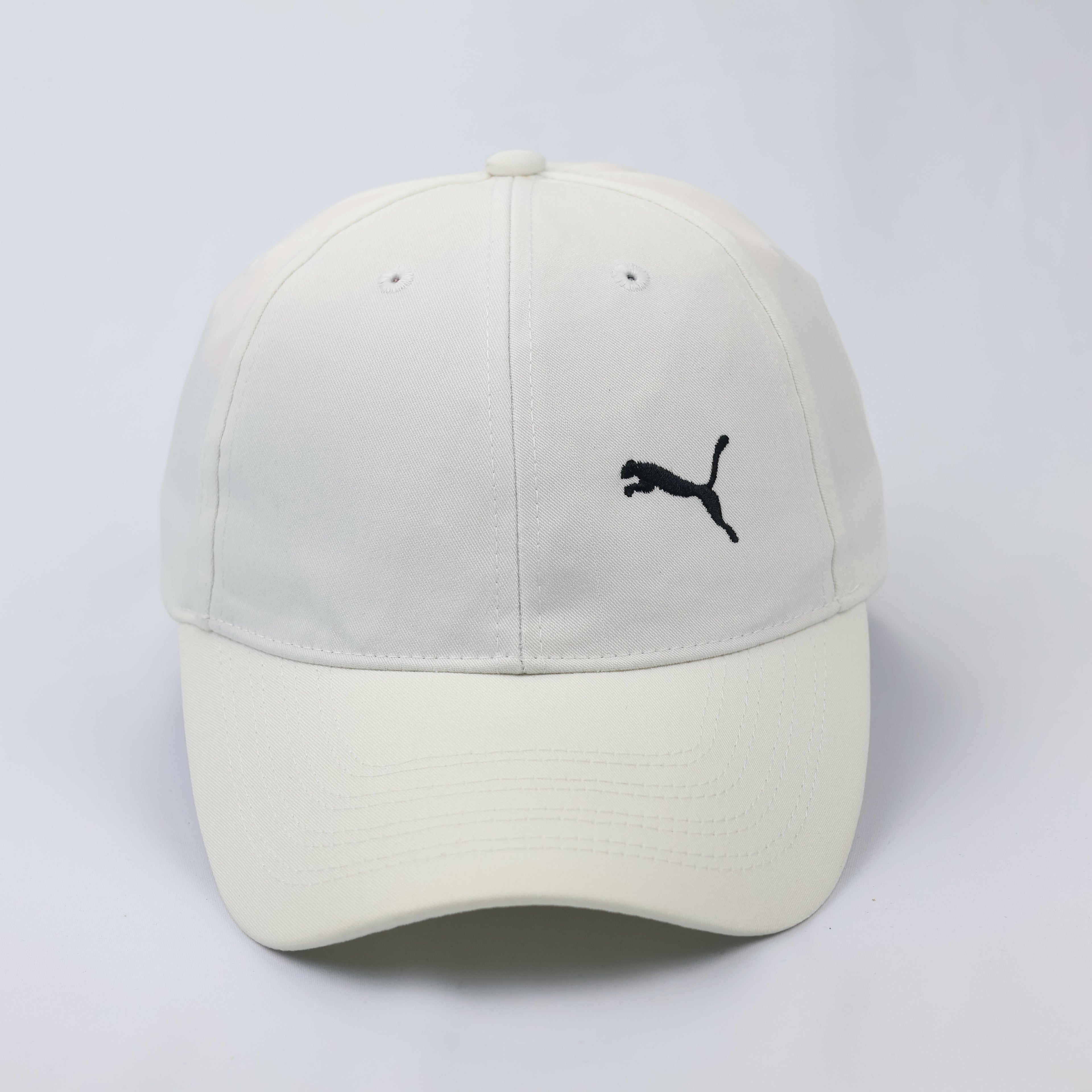 Puma Essentials Cat Logo Baseball Replica Cap - Off-White Adjustable Hat