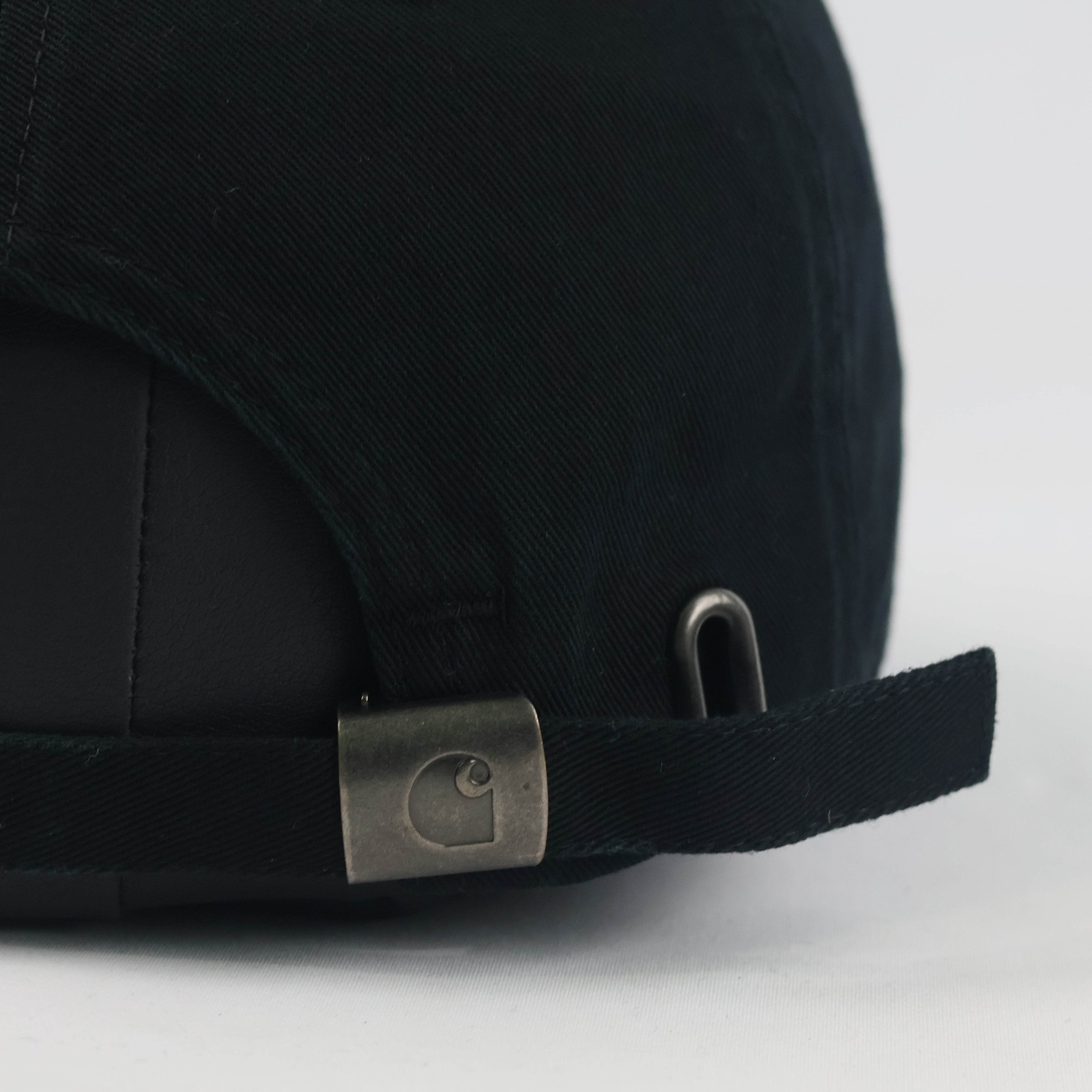 Vintage Carhartt WIP Strapback Hat | Thrifted Black Red Spellout Logo Dad Cap