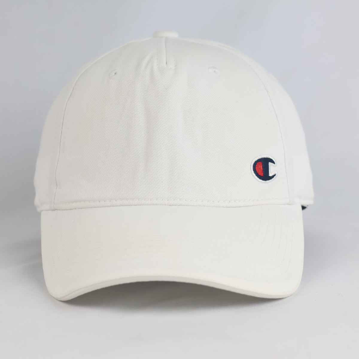 Thrifted Champion Classic Off-White Cotton Snapback Hat | 10821