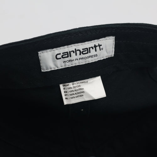 Vintage Carhartt WIP Strapback Hat | Thrifted Black Red Spellout Logo Dad Cap