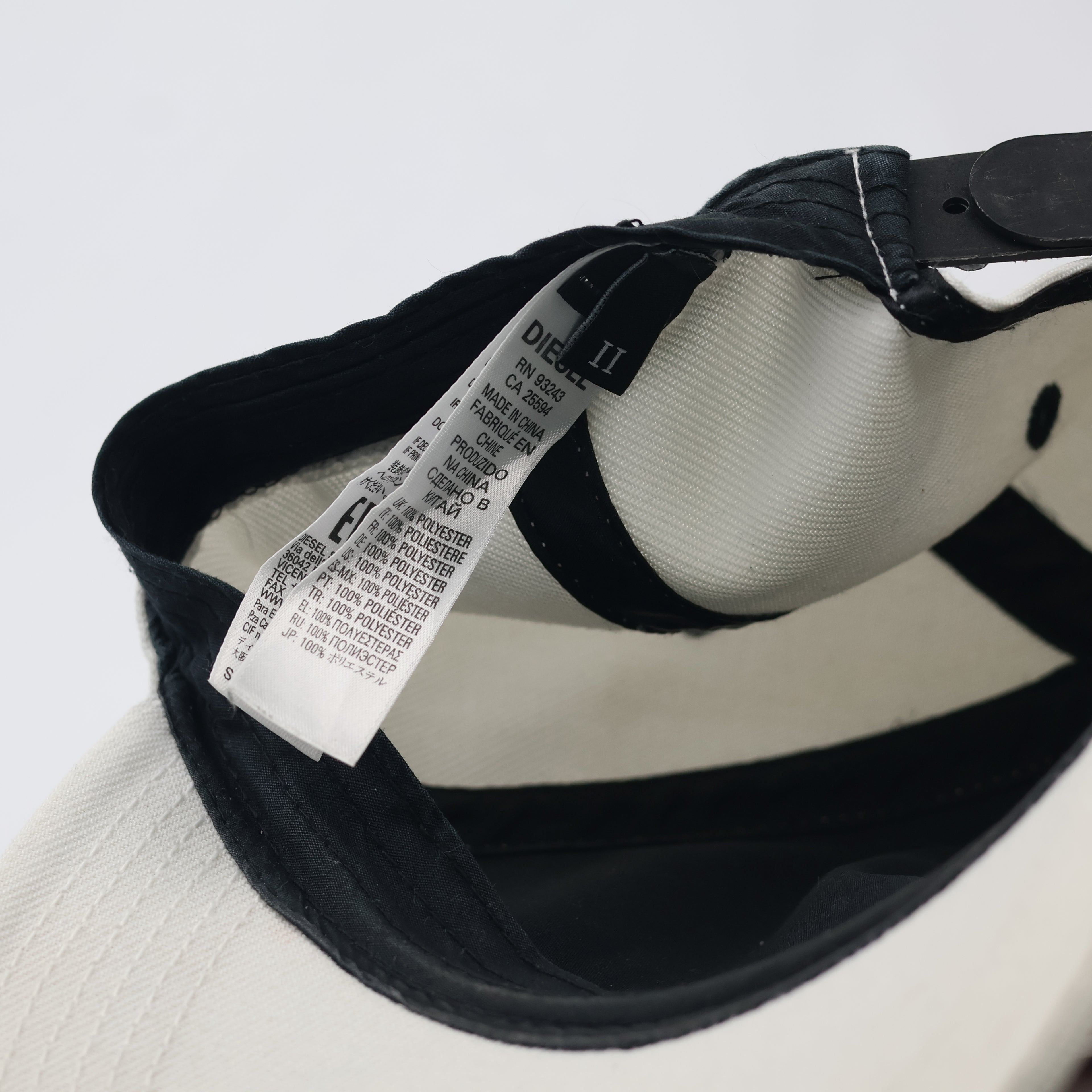 Diesel Denim Division Vintage Baseball Cap - Off-White & Black