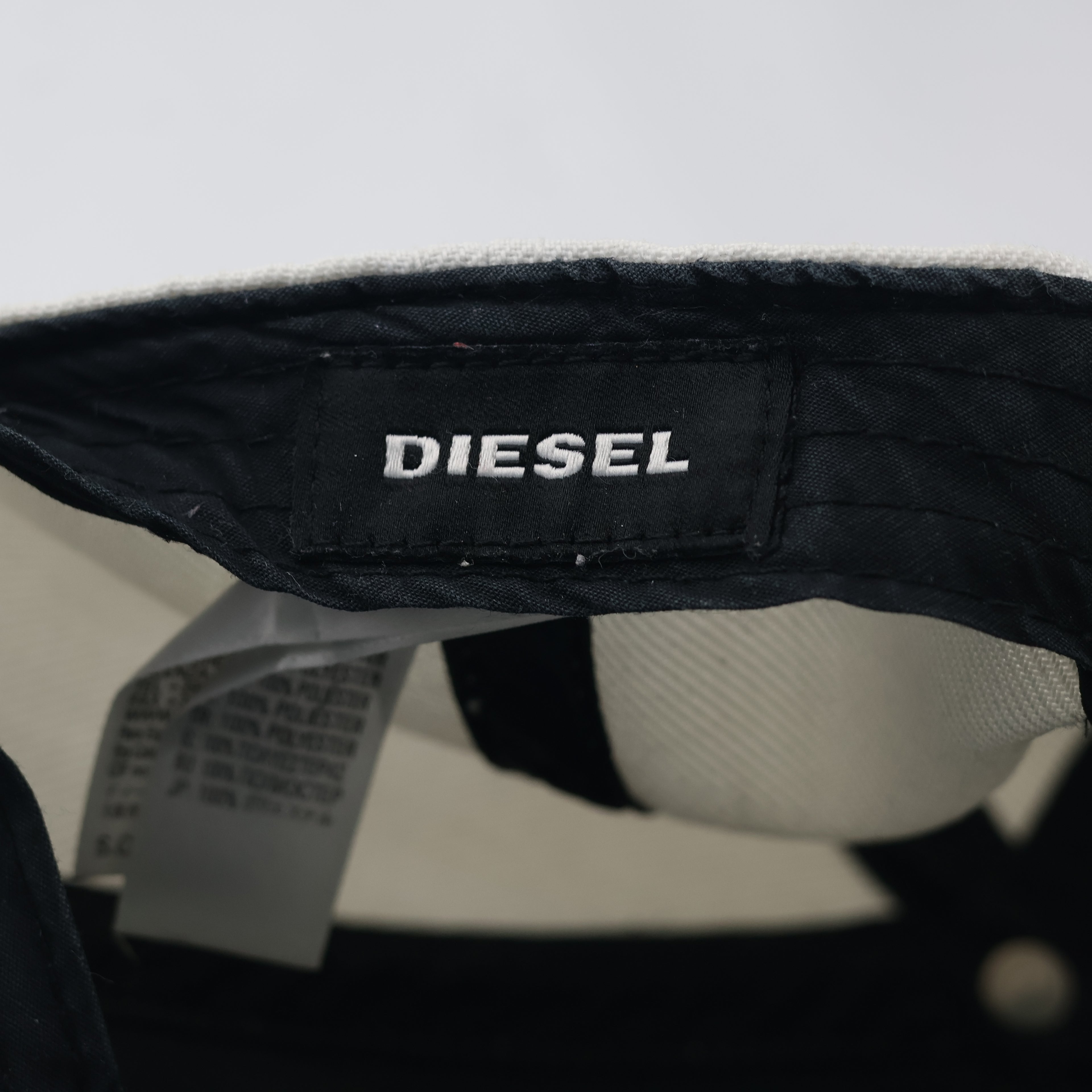 Diesel Denim Division Vintage Baseball Cap - Off-White & Black