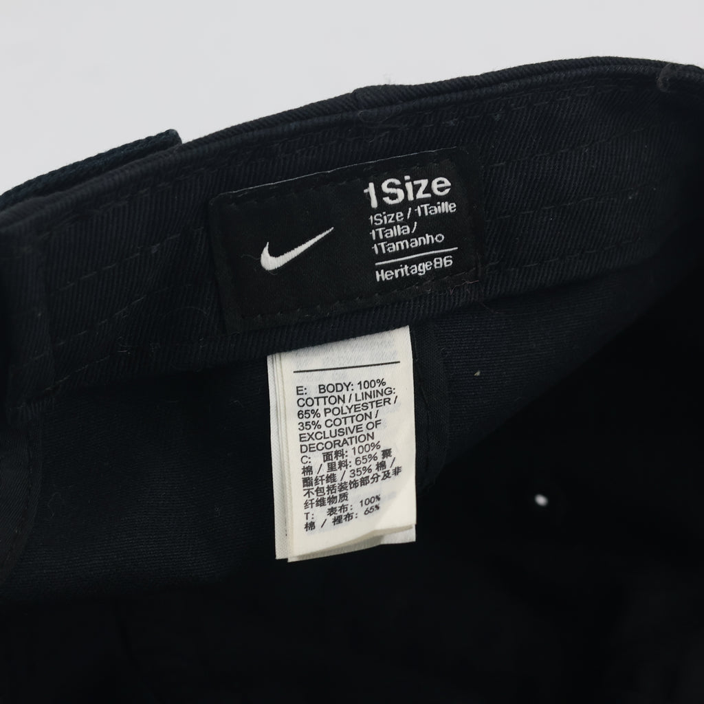 Vintage Nike Heritage 86 Strapback Hat | Thrifted Black Classic Swoosh Dad Cap