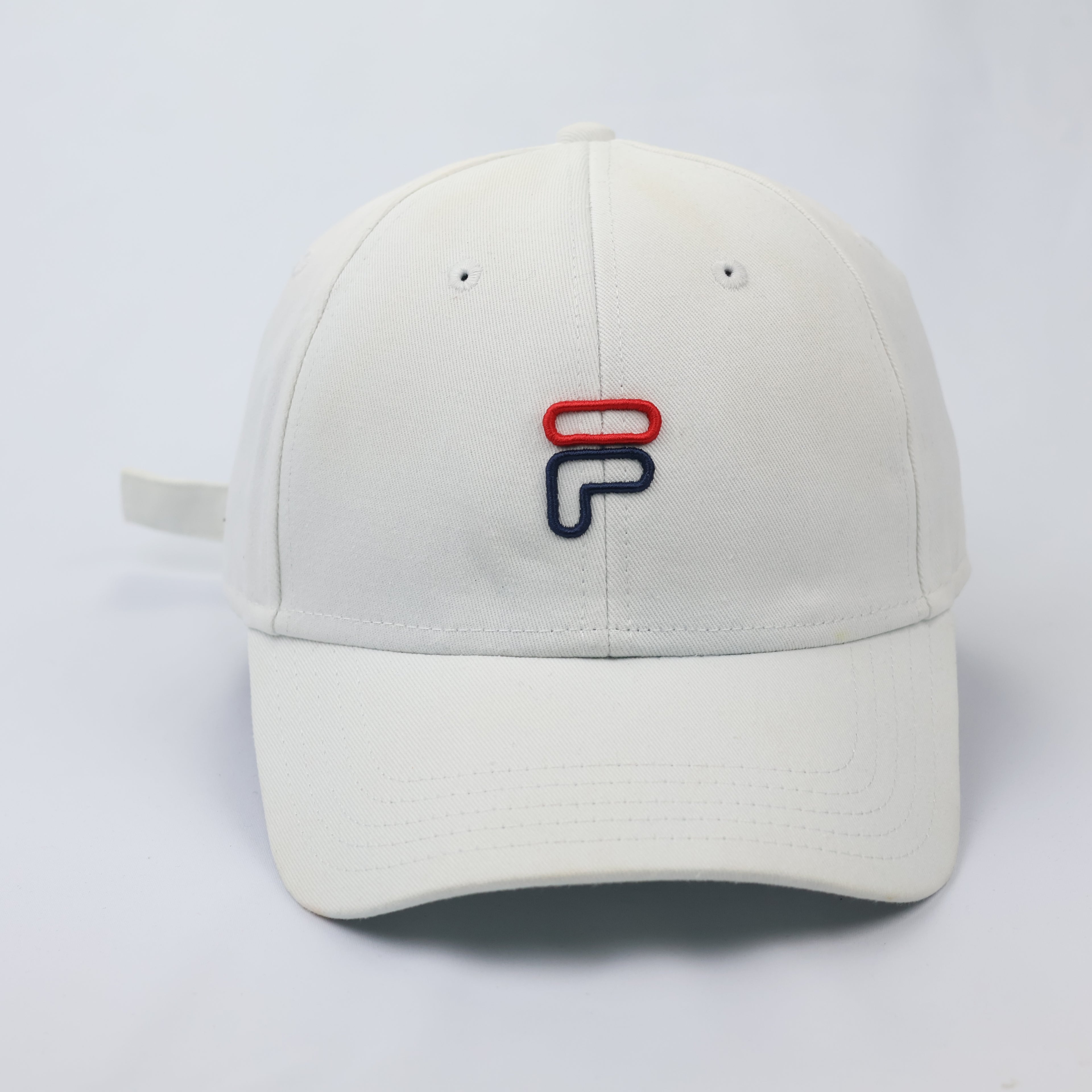 Authentic Fila Embroidered Logo Thrifted Hat - Off-White (Size 57-59cm)