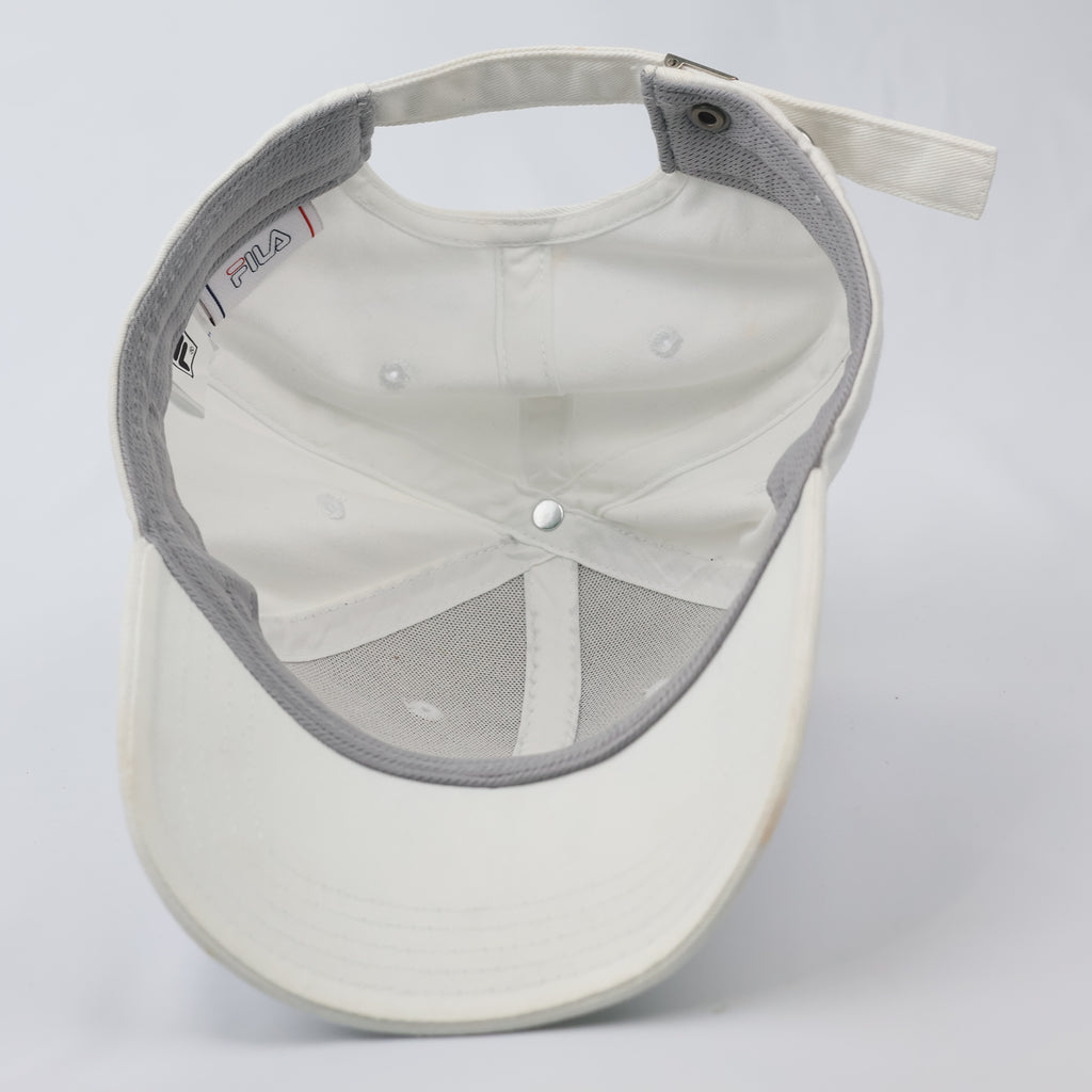 Authentic Fila Embroidered Logo Thrifted Hat - Off-White (Size 57-59cm)