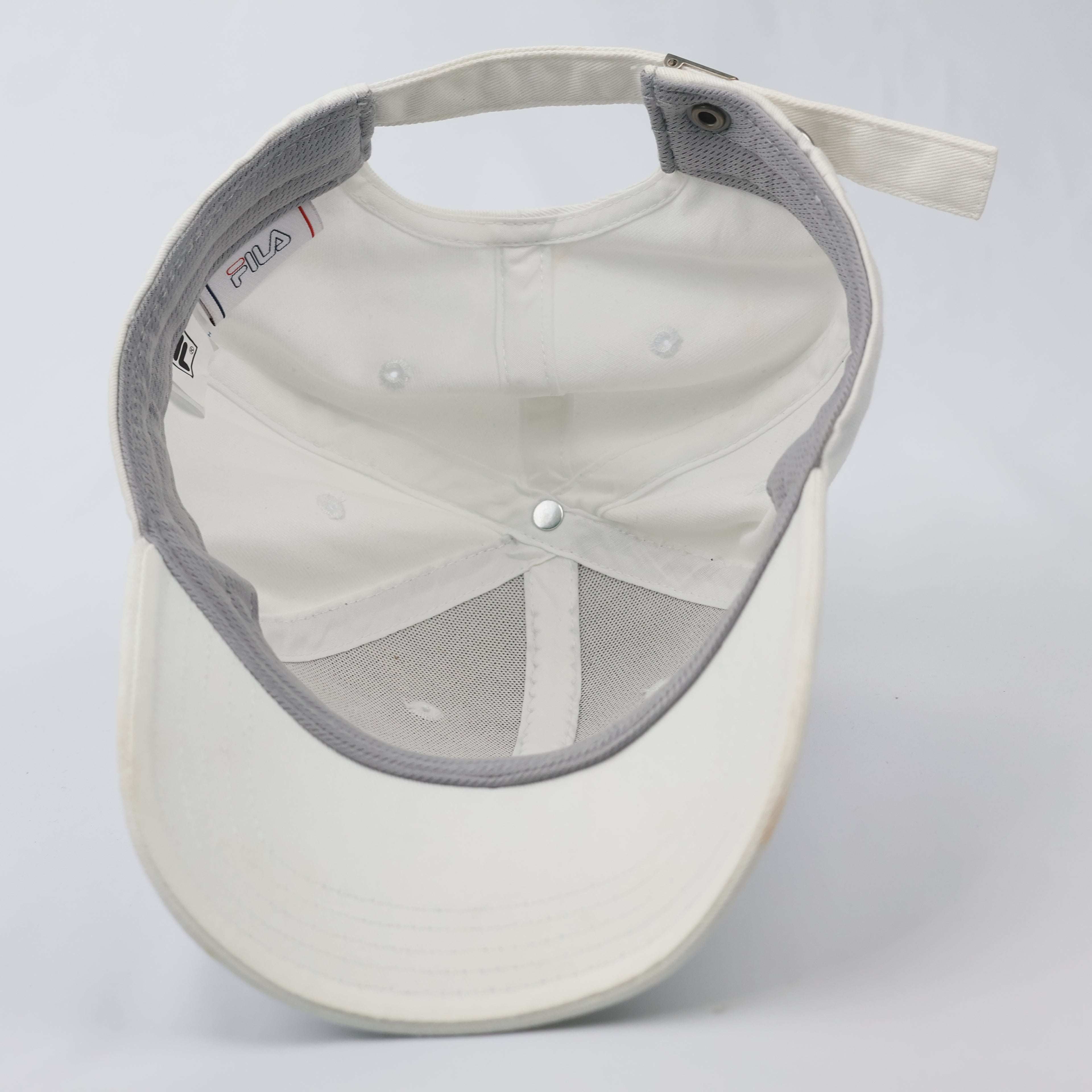 Authentic Fila Embroidered Logo Thrifted Hat - Off-White (Size 57-59cm)