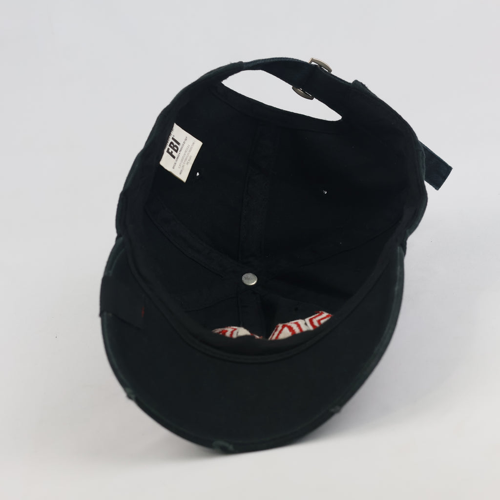 Vintage AC/DC Distressed Black Hat | Thrifted Embroidered Rock Band Cap