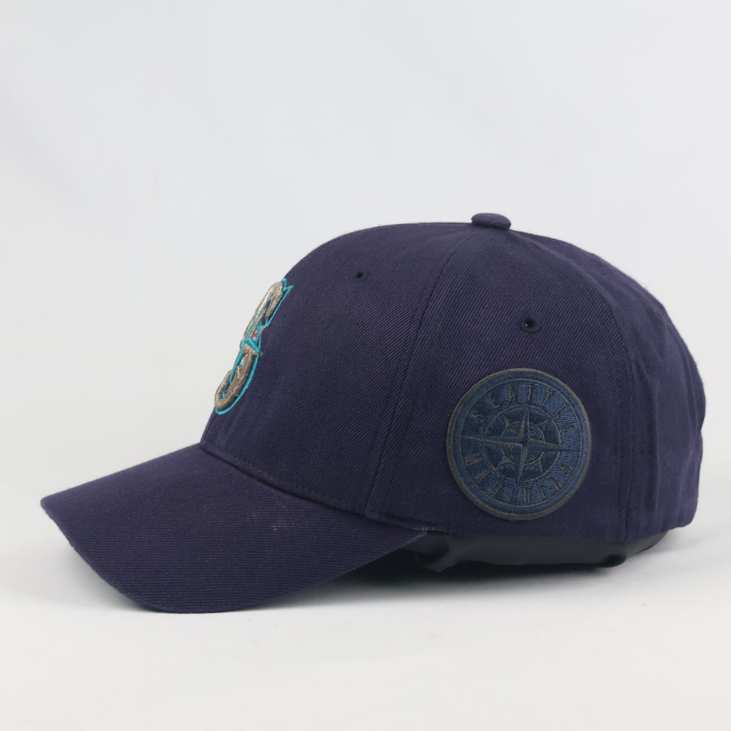 Vintage Seattle Mariners Fitted Hat | Thrifted Navy Blue MLB Baseball Cap 57-58cm