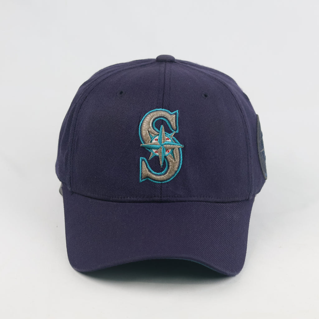 Vintage Seattle Mariners Fitted Hat | Thrifted Navy Blue MLB Baseball Cap 57-58cm