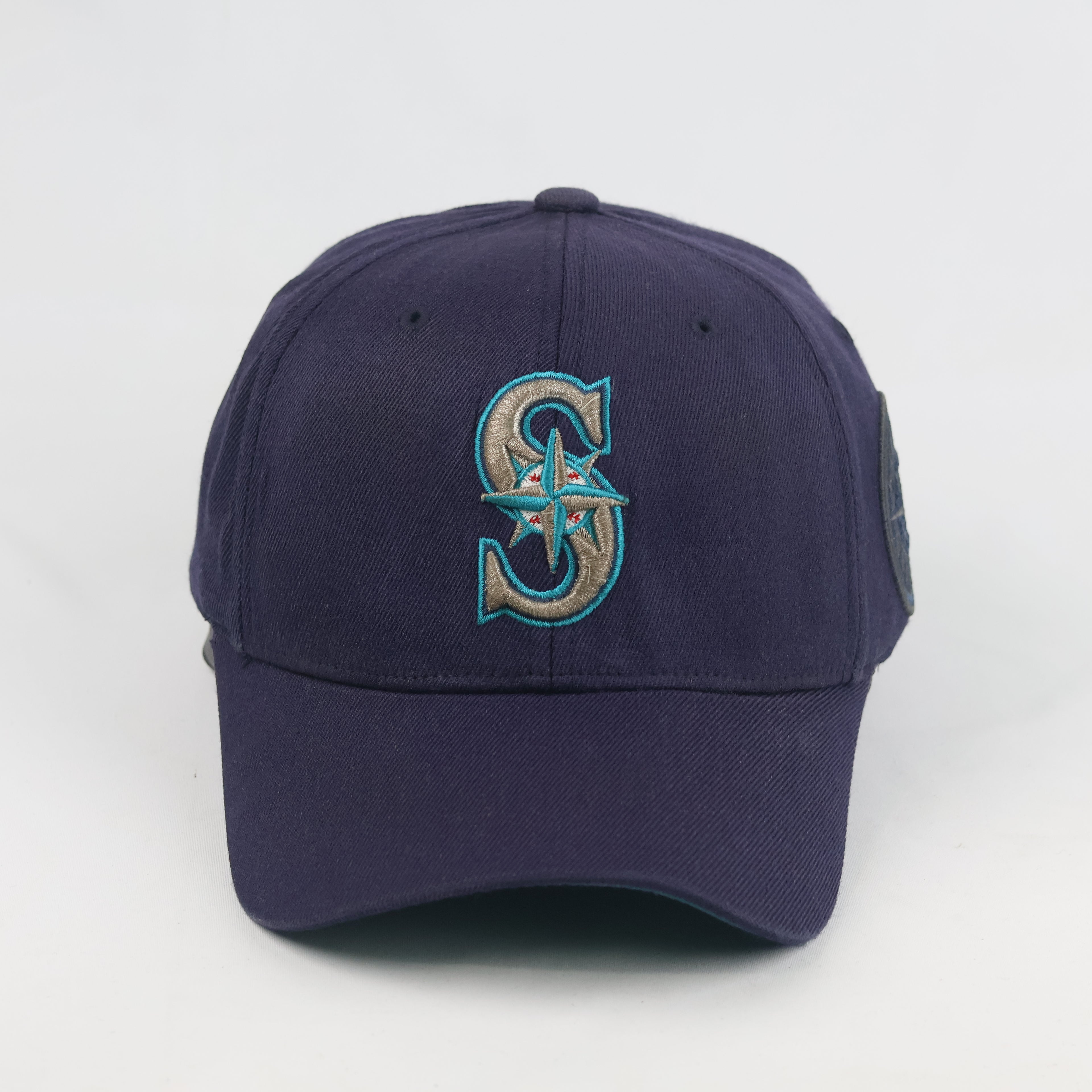 Vintage Seattle Mariners Fitted Hat | Thrifted Navy Blue MLB Baseball Cap 57-58cm
