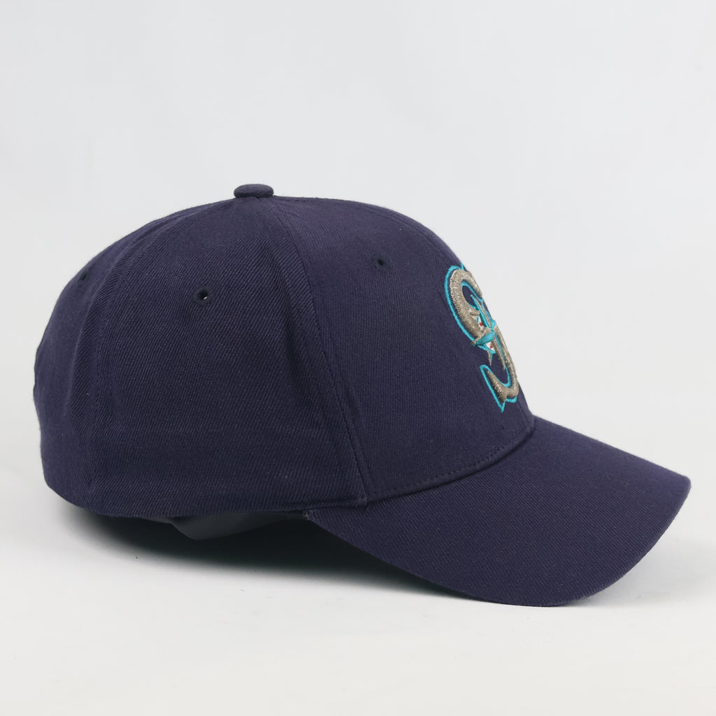 Vintage Seattle Mariners Fitted Hat | Thrifted Navy Blue MLB Baseball Cap 57-58cm