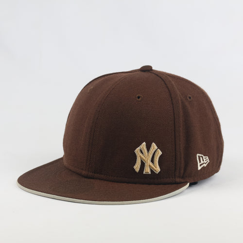 Vintage New Era 59FIFTY New York Yankees Hat | Thrifted Brown Fitted MLB Cap 7 3/8