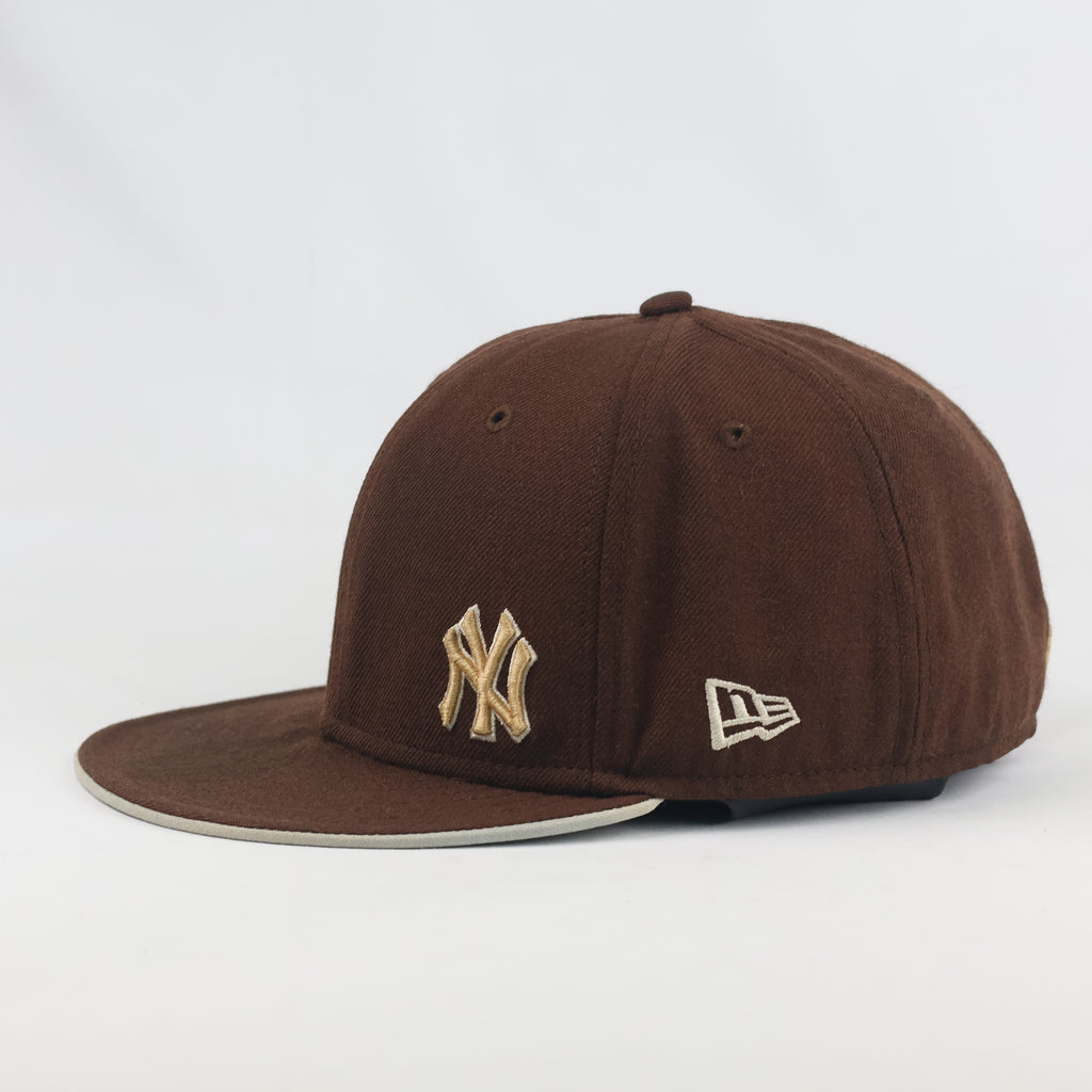 Vintage New Era 59FIFTY New York Yankees Hat | Thrifted Brown Fitted MLB Cap 7 3/8