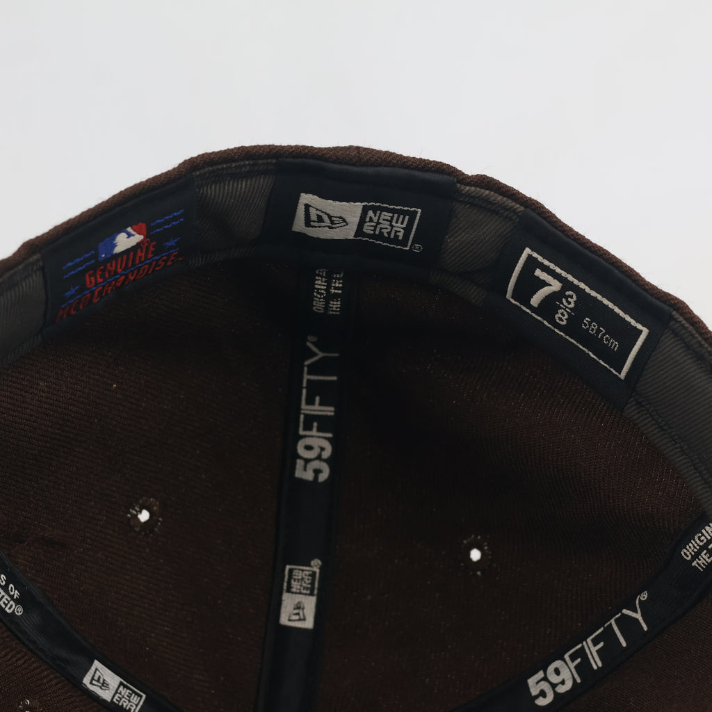 Vintage New Era 59FIFTY New York Yankees Hat | Thrifted Brown Fitted MLB Cap 7 3/8