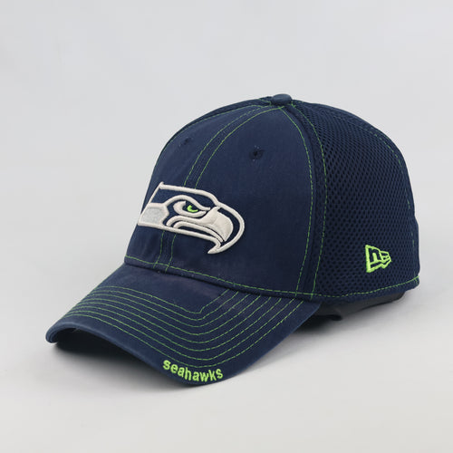 Vintage New Era 39THIRTY Seattle Seahawks Hat | Thrifted Navy Mesh Flexfit Cap