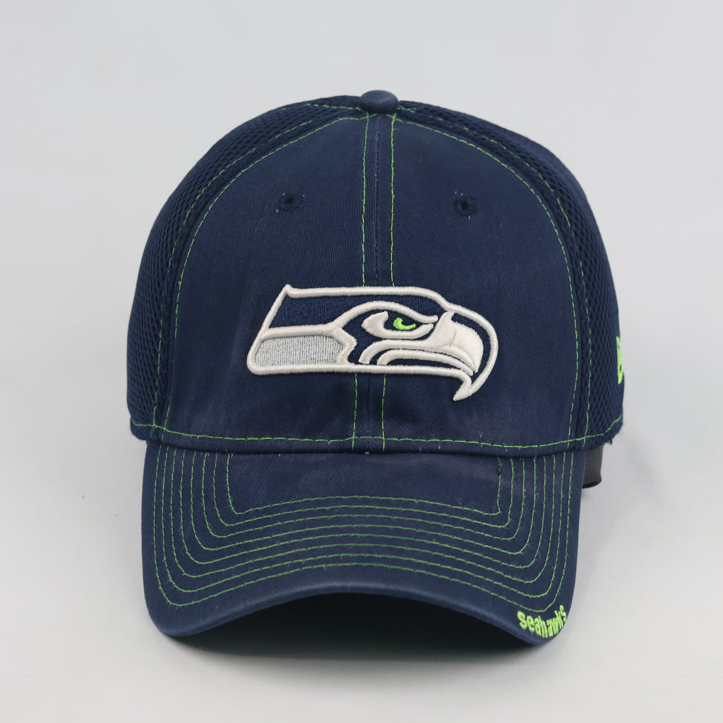 Vintage New Era 39THIRTY Seattle Seahawks Hat | Thrifted Navy Mesh Flexfit Cap