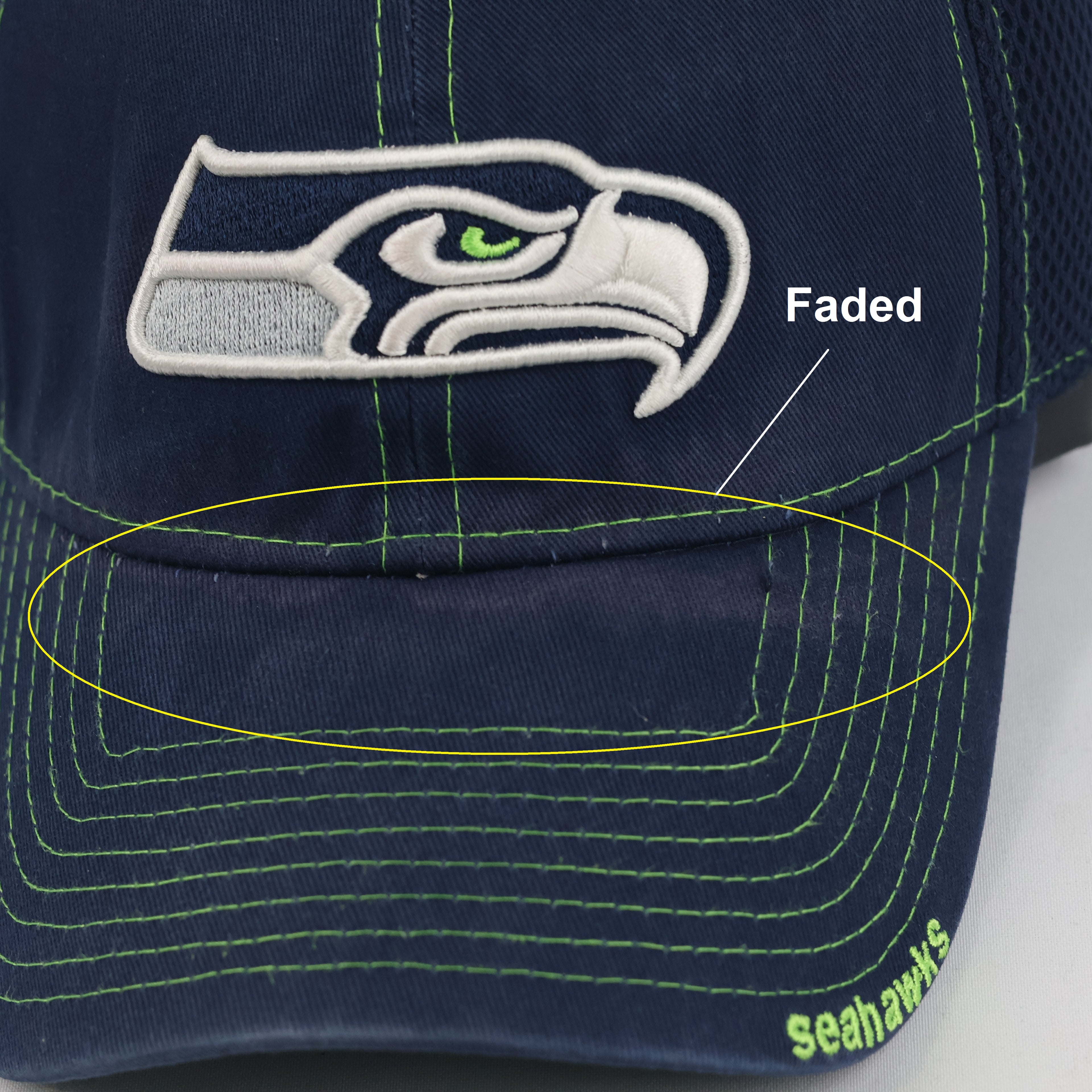 Vintage New Era 39THIRTY Seattle Seahawks Hat | Thrifted Navy Mesh Flexfit Cap