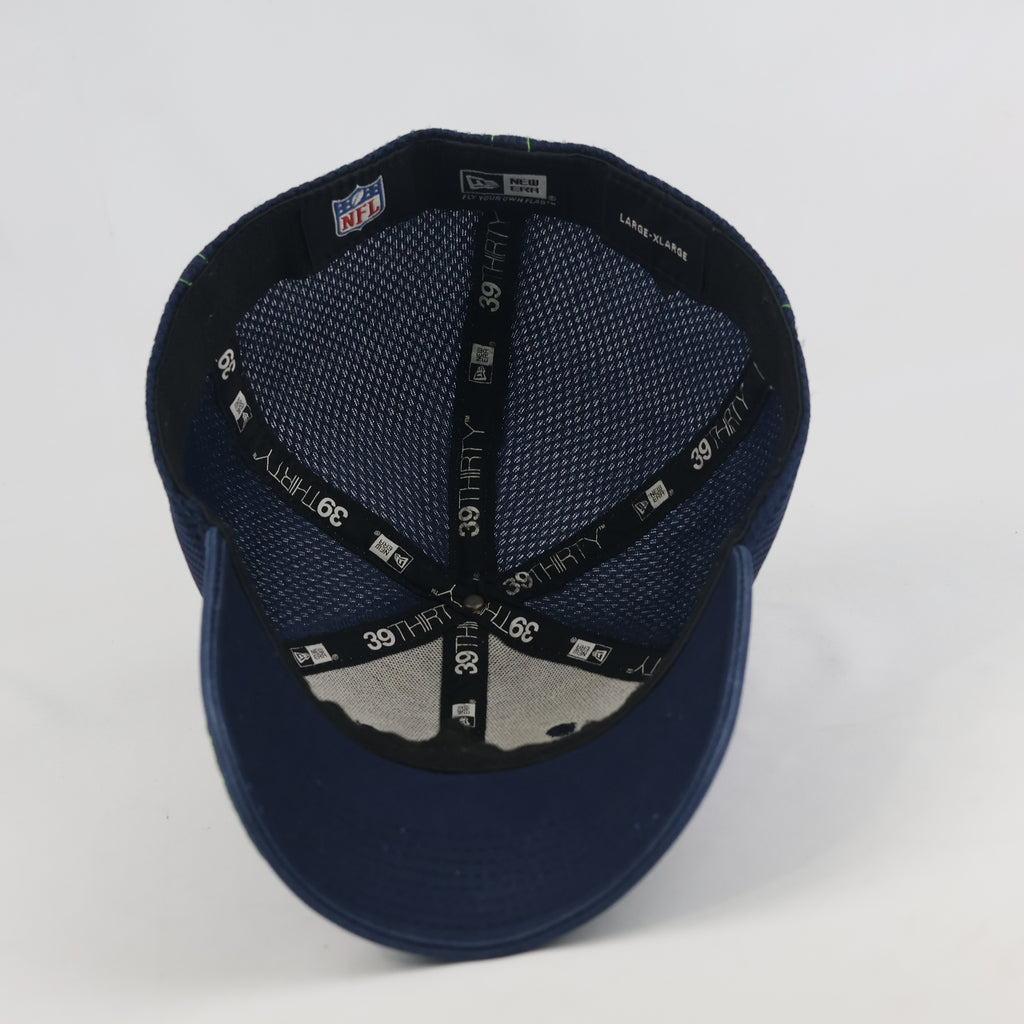 Vintage New Era 39THIRTY Seattle Seahawks Hat | Thrifted Navy Mesh Flexfit Cap