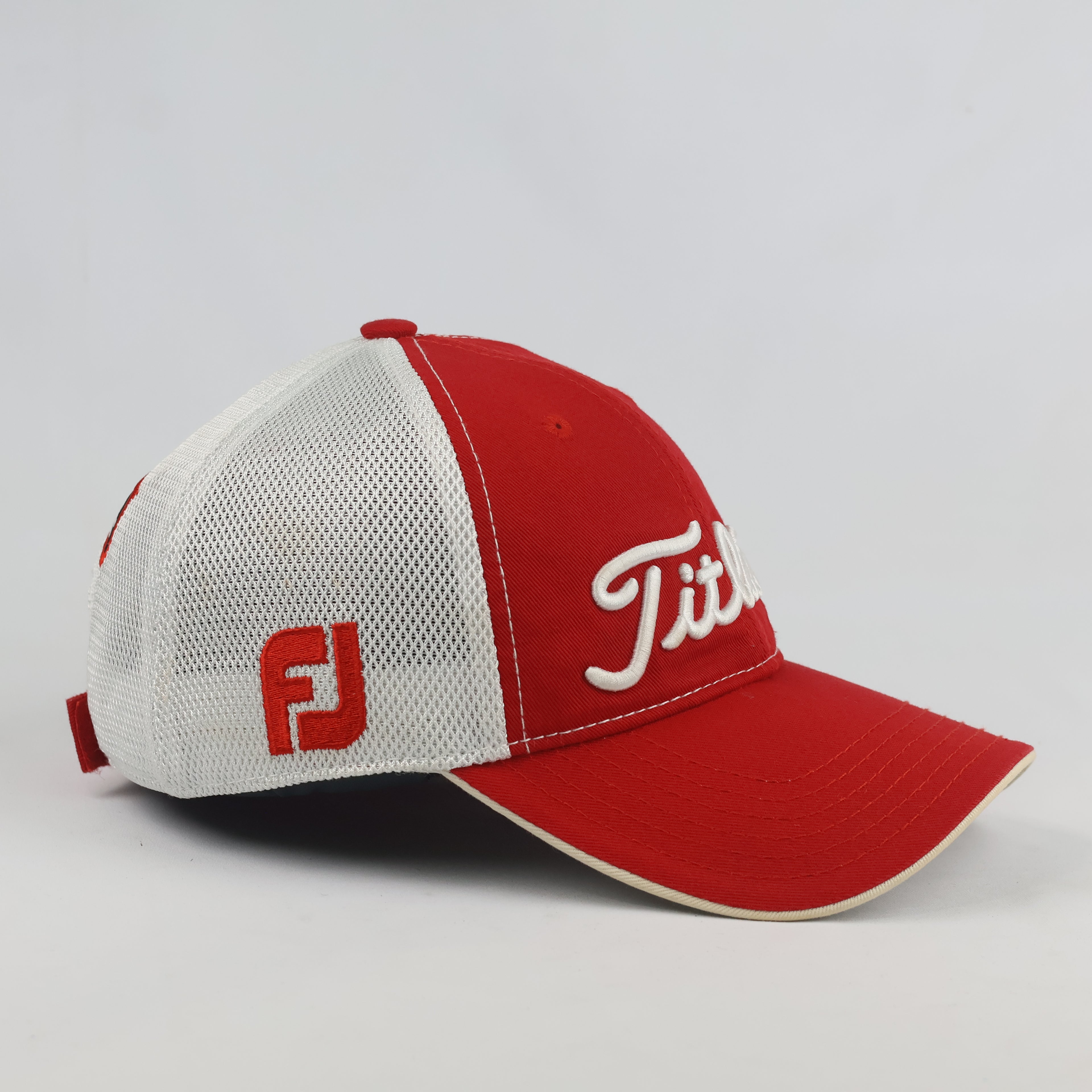 Vintage Titleist Golf Trucker Hat | Thrifted Red & White Mesh Snapback Cap