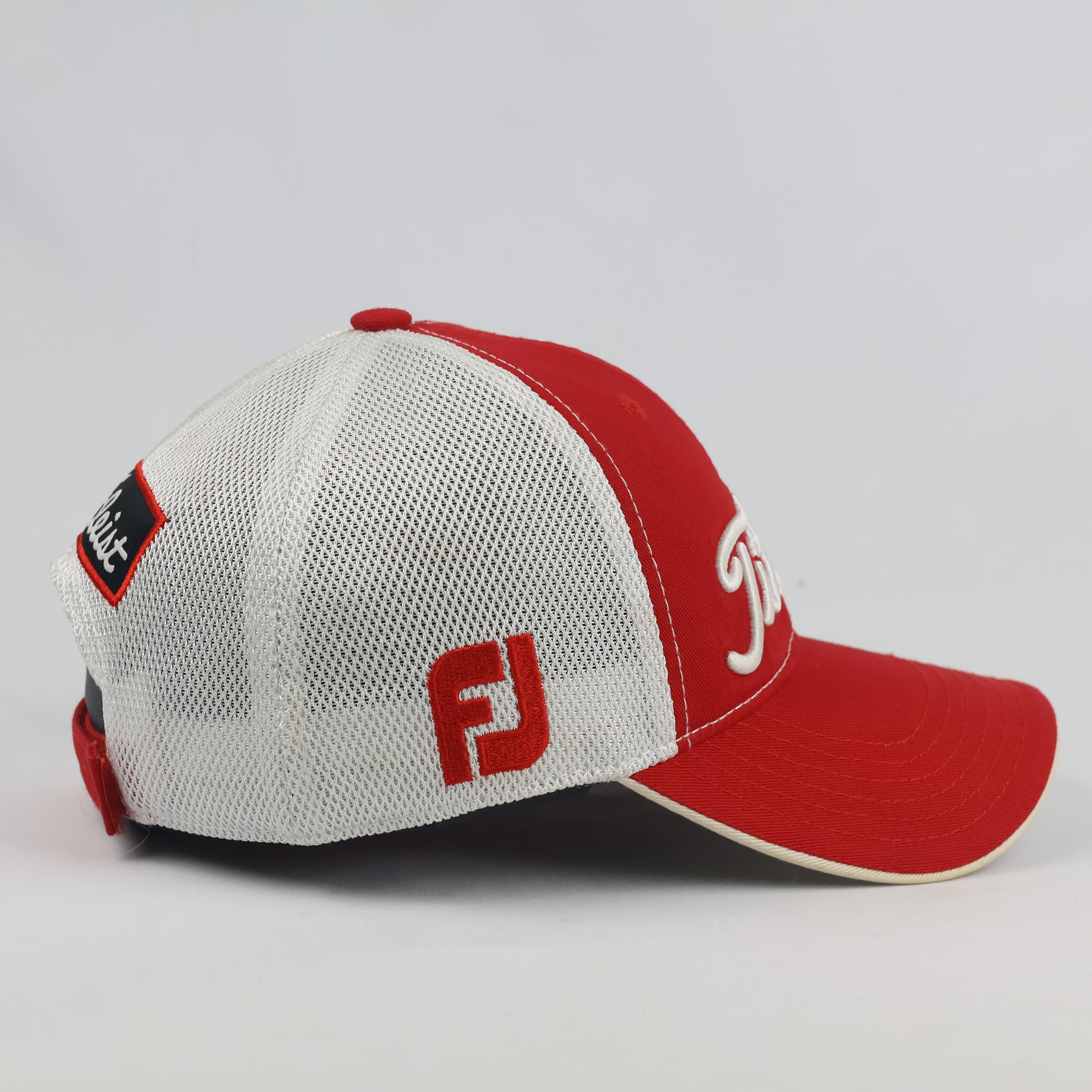 Vintage Titleist Golf Trucker Hat | Thrifted Red & White Mesh Snapback Cap