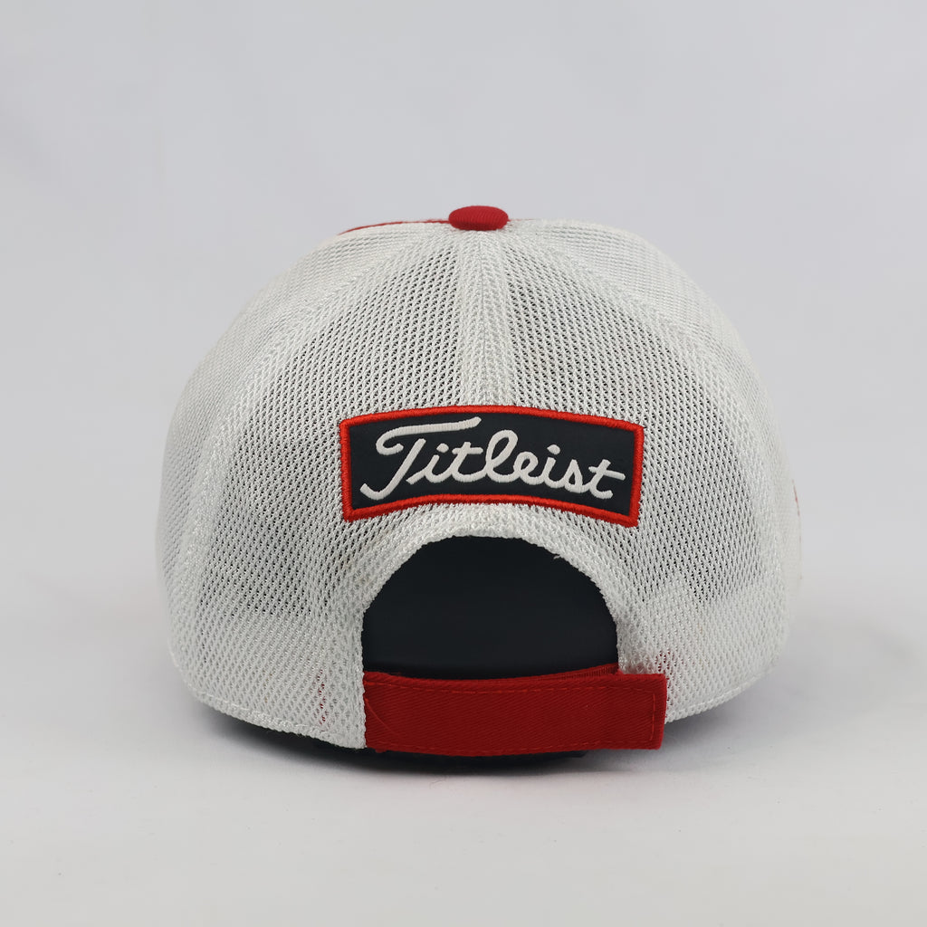 Vintage Titleist Golf Trucker Hat | Thrifted Red & White Mesh Snapback Cap