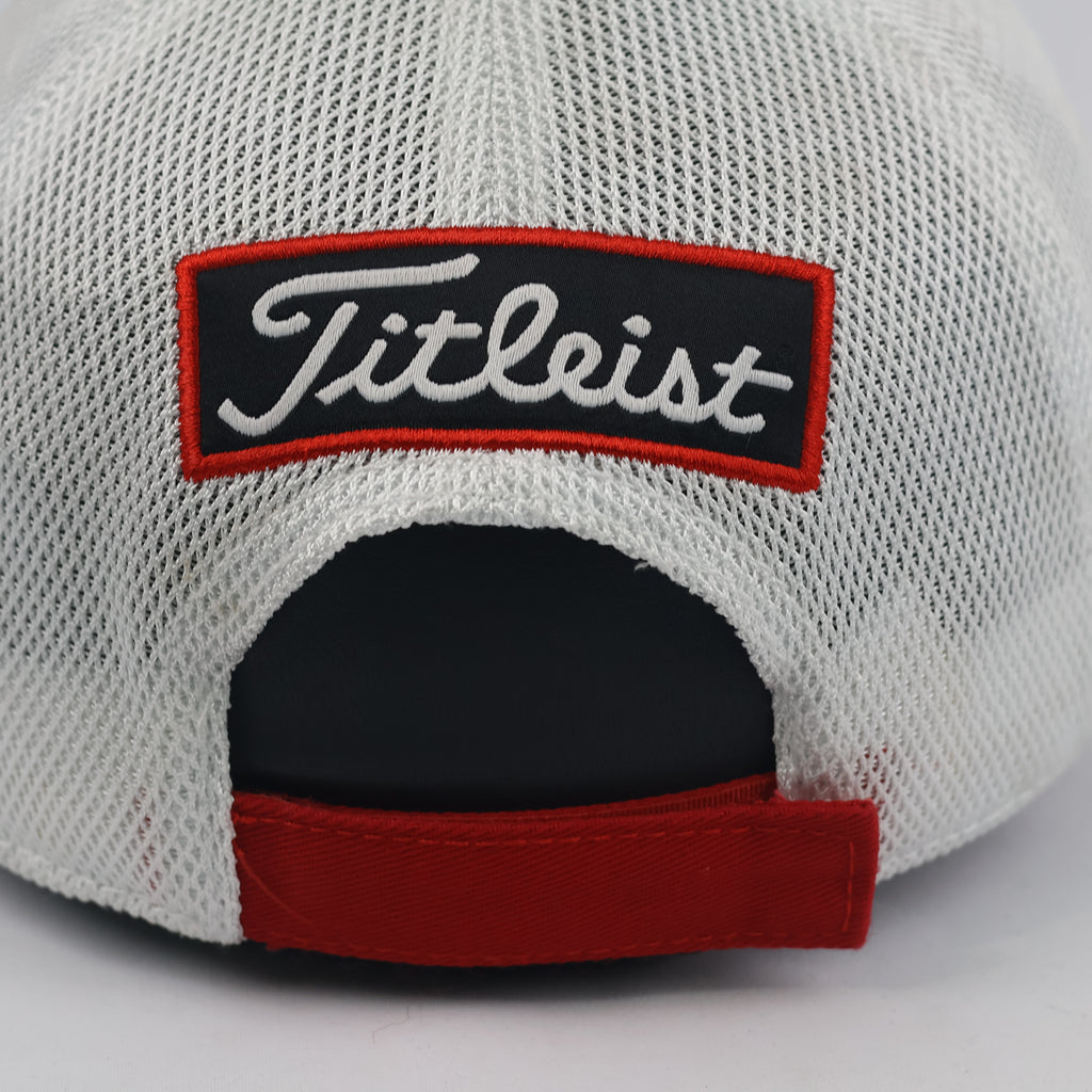 Vintage Titleist Golf Trucker Hat | Thrifted Red & White Mesh Snapback Cap