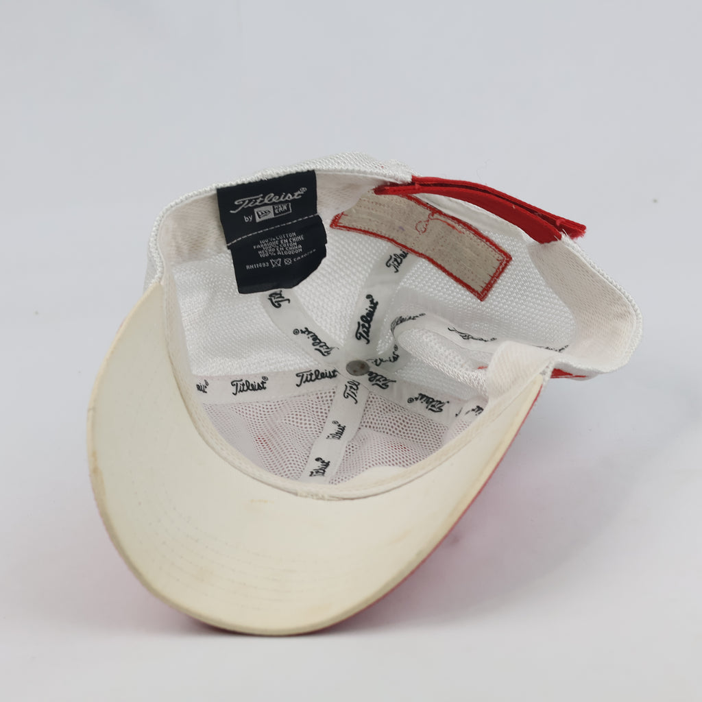 Vintage Titleist Golf Trucker Hat | Thrifted Red & White Mesh Snapback Cap