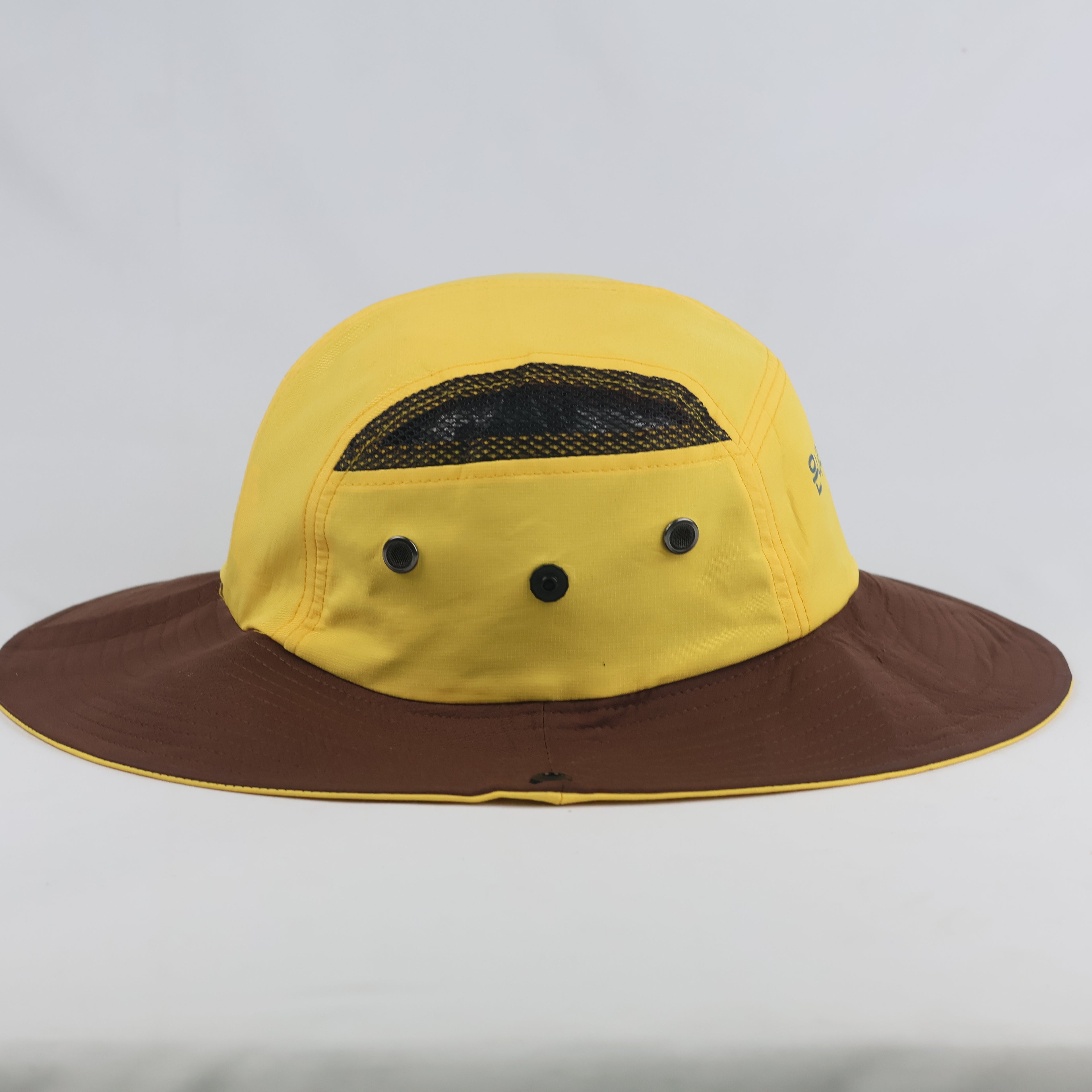 Retro Yellow Safari Boonie Hat - Mesh Ventilation Hiking Sun Cap 56cm