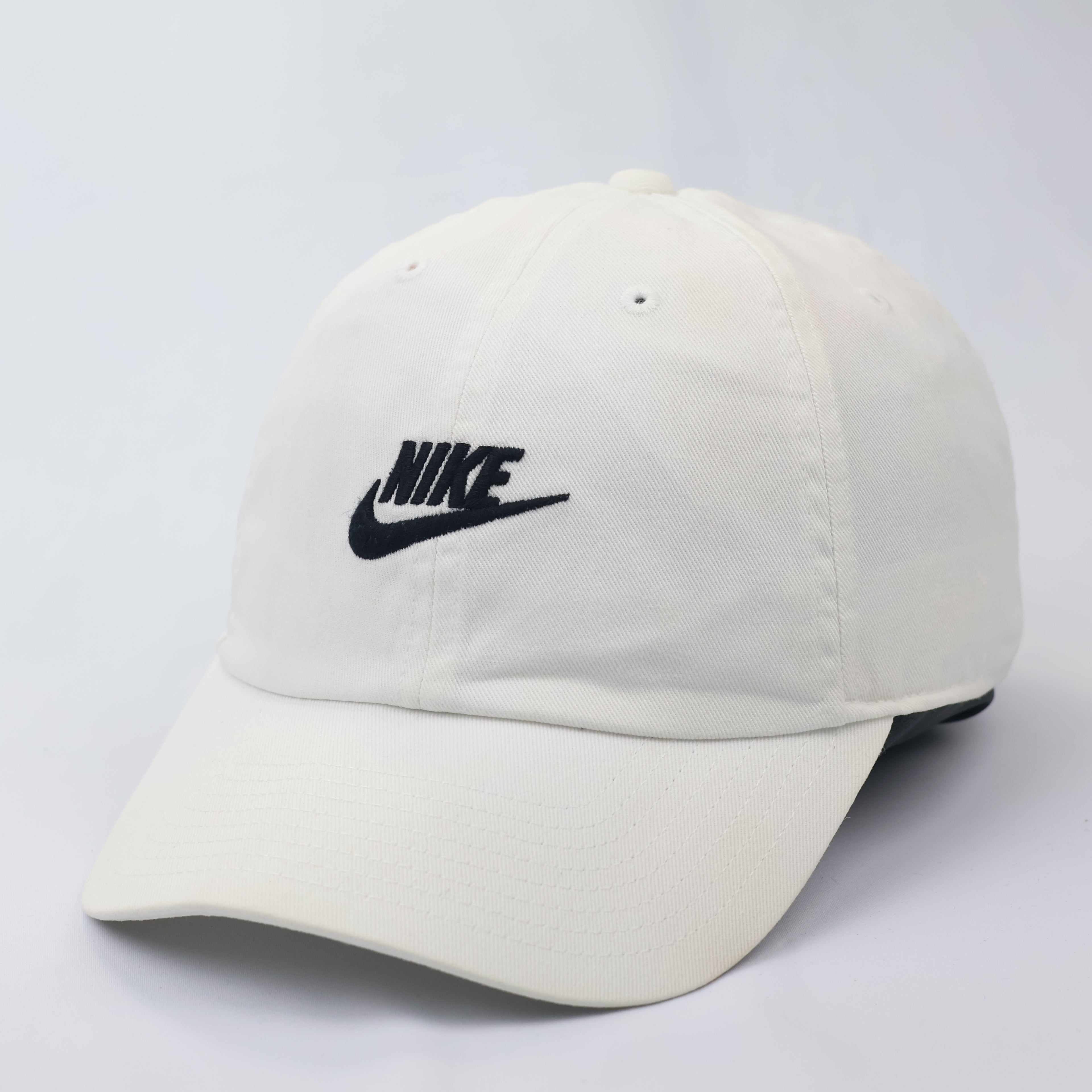 Nike Heritage86 Futura Logo Dad Thrifted Hat - Off-White Adjustable Cap