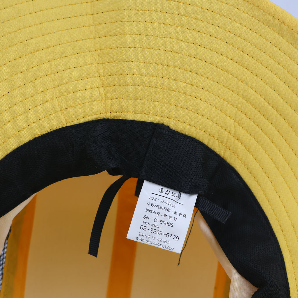 Retro Yellow Safari Boonie Hat - Mesh Ventilation Hiking Sun Cap 56cm