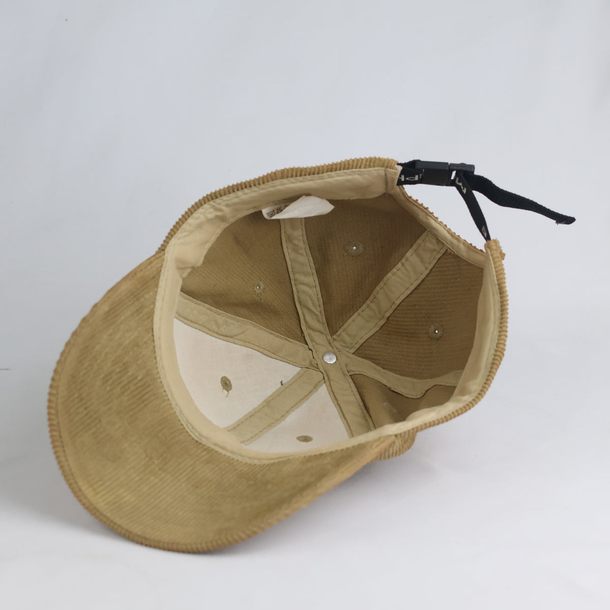 Thrifted Murphy & Nye Beige Corduroy Strapback Dad Hat | 10814
