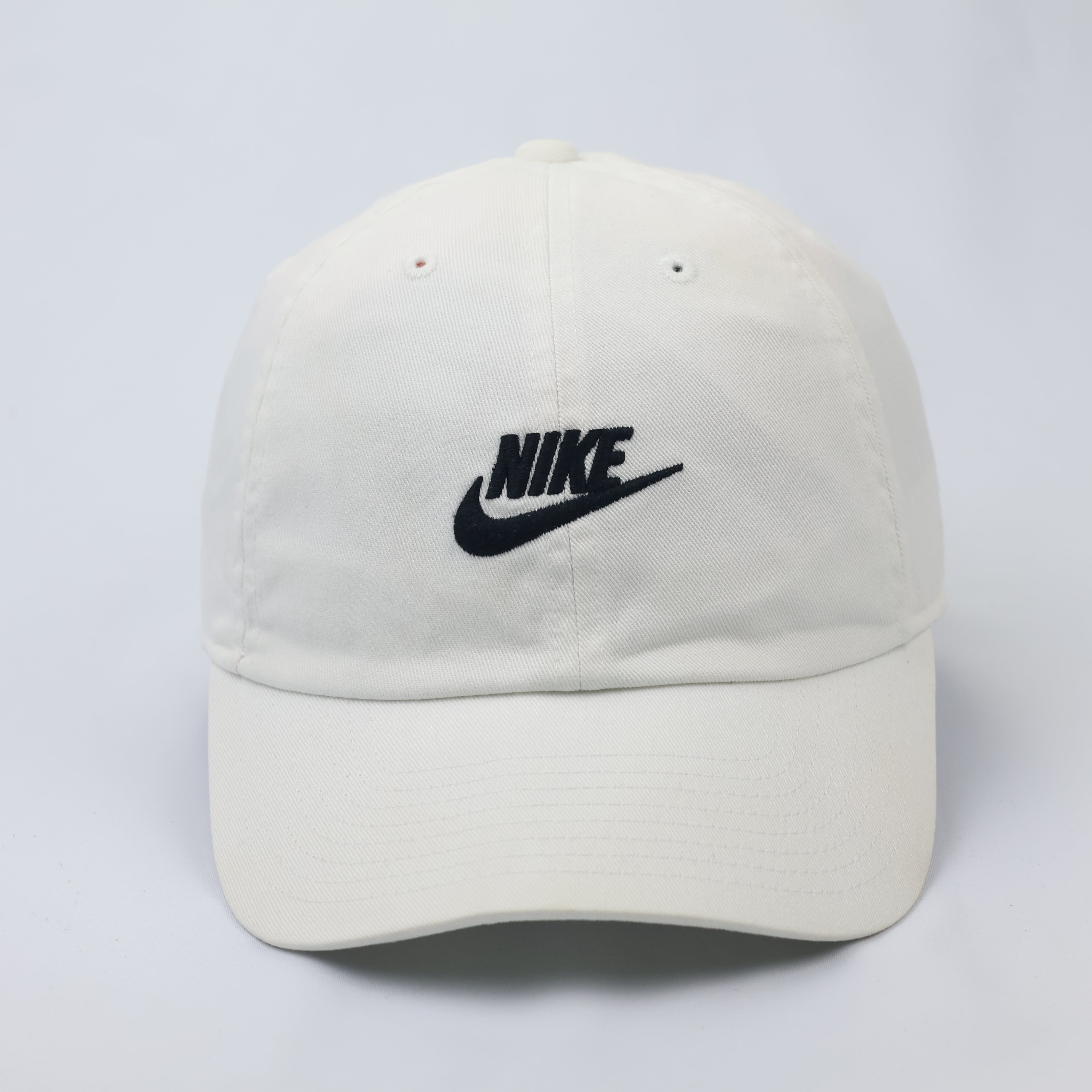 Nike Heritage86 Futura Logo Dad Thrifted Hat - Off-White Adjustable Cap