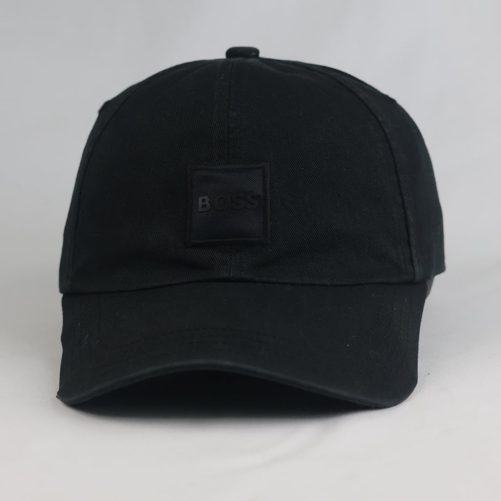 Thrifted BOSS Hugo Boss All-Black Cotton Cap (Size 57–58 cm) | 10856