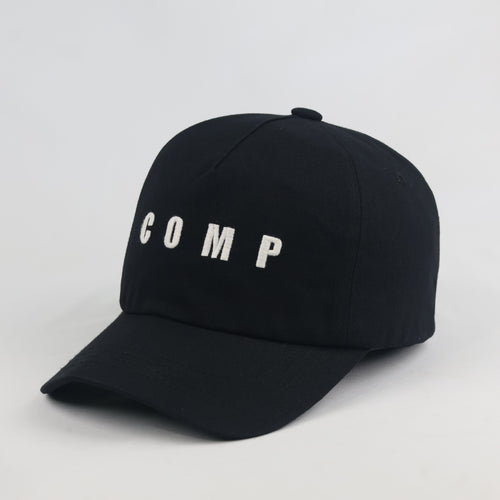 Vintage Straight MOA "COMP" Strapback Hat | Thrifted Black Red Retro Dad Cap