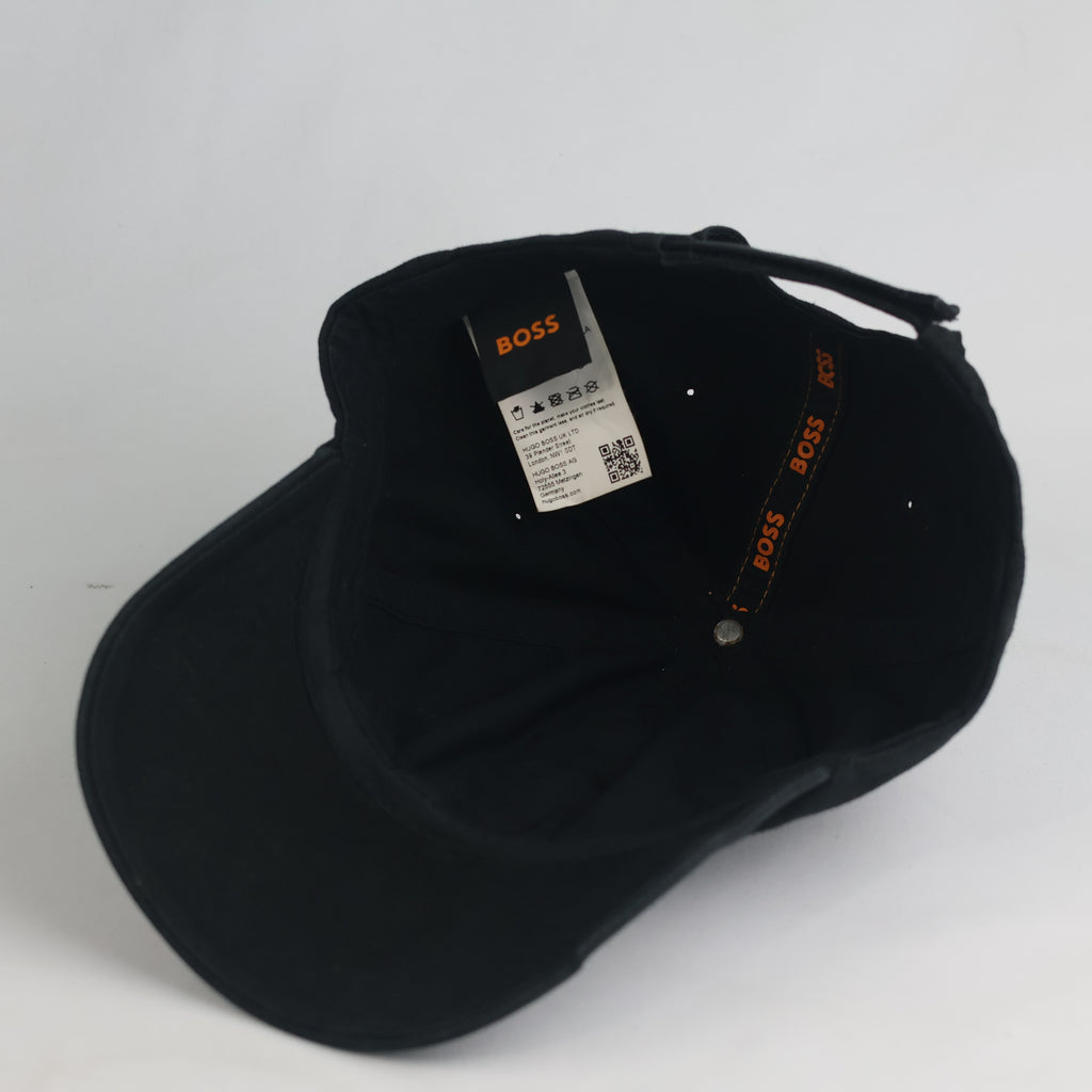 Thrifted BOSS Hugo Boss All-Black Cotton Cap (Size 57–58 cm) | 10856
