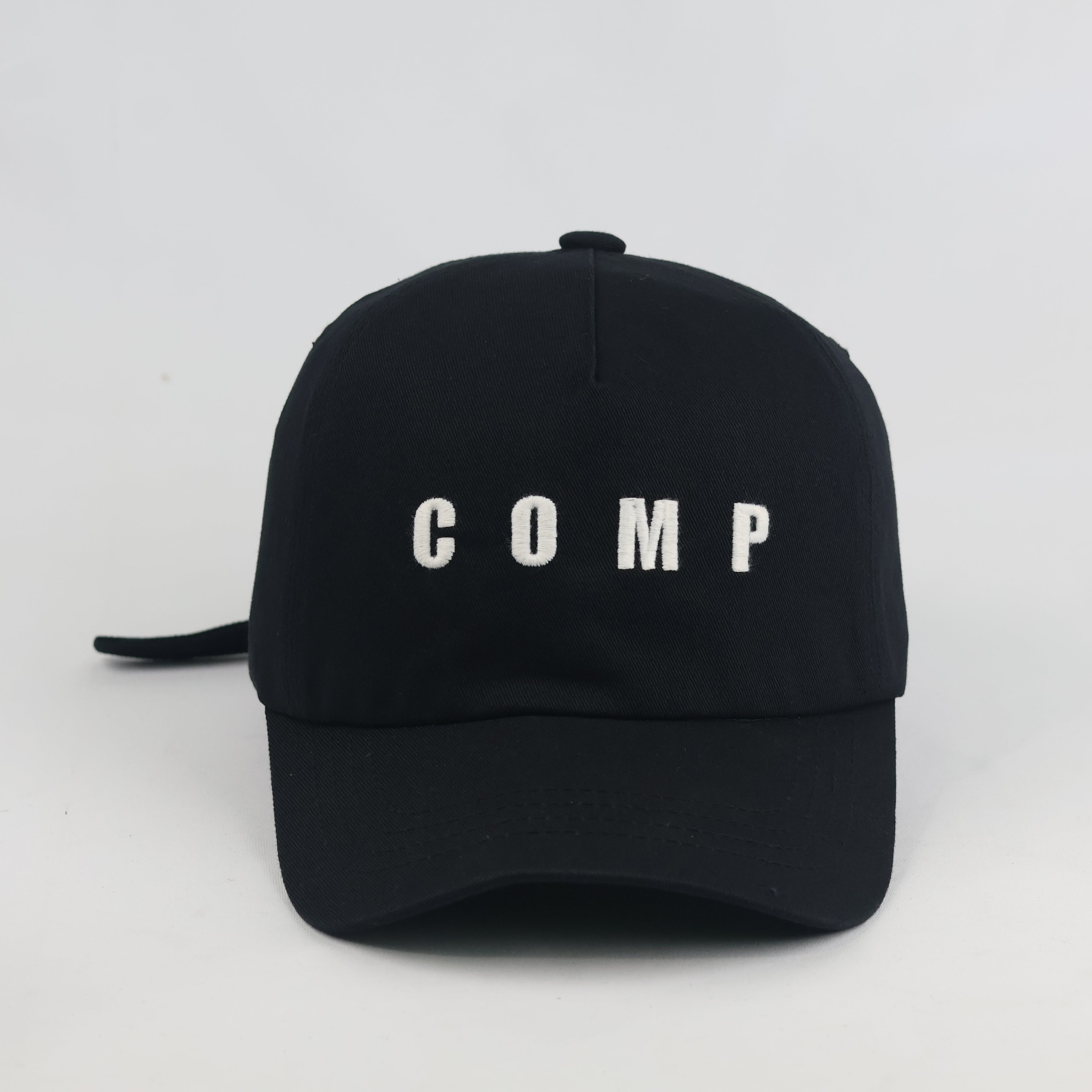 Vintage Straight MOA "COMP" Strapback Hat | Thrifted Black Red Retro Dad Cap