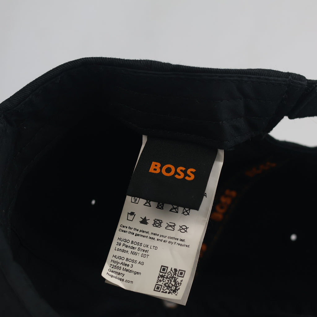 Thrifted BOSS Hugo Boss All-Black Cotton Cap (Size 57–58 cm) | 10856