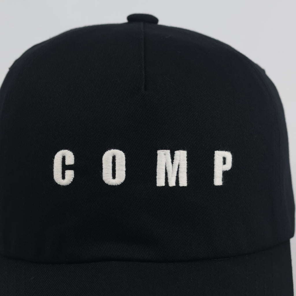 Vintage Straight MOA "COMP" Strapback Hat | Thrifted Black Red Retro Dad Cap
