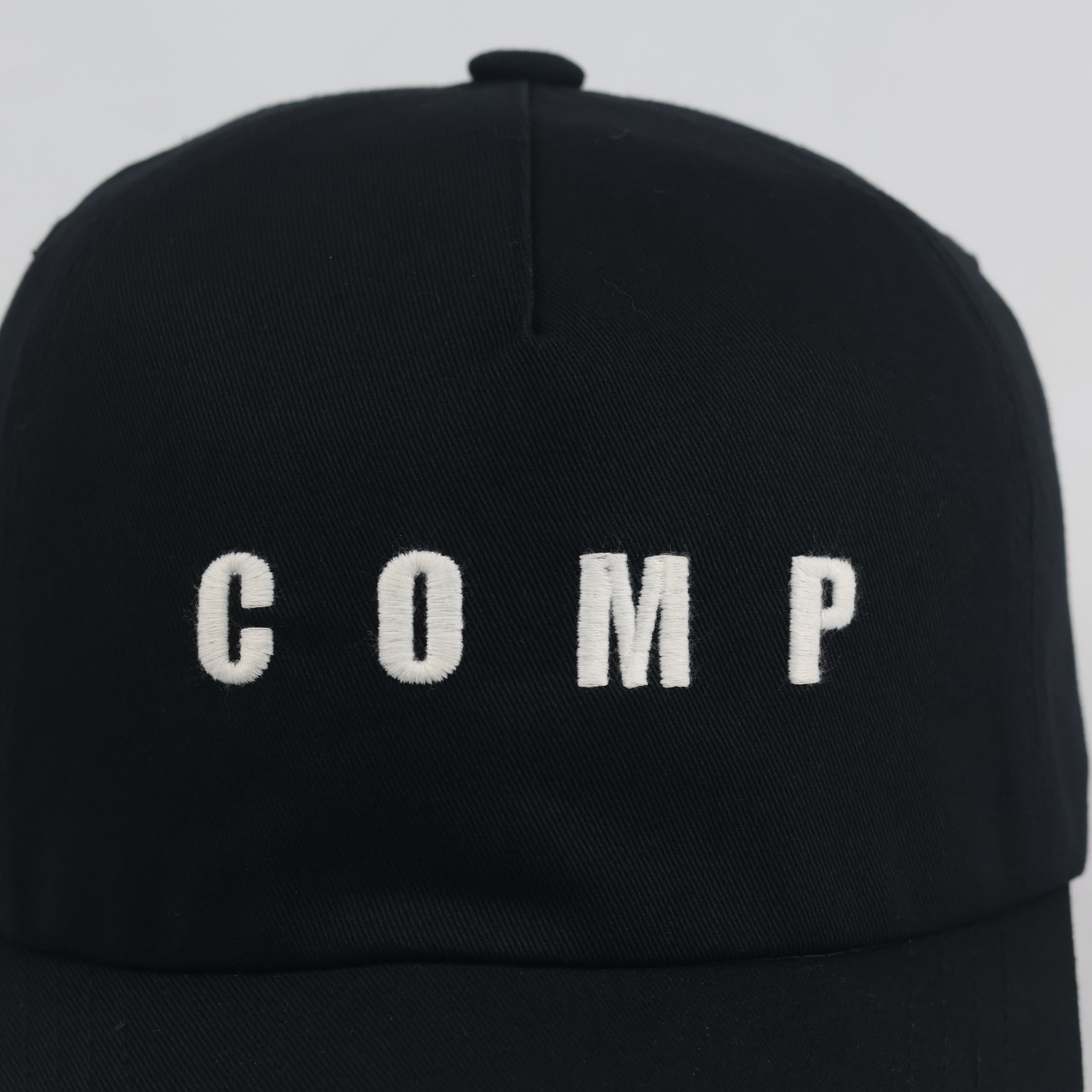 Vintage Straight MOA "COMP" Strapback Hat | Thrifted Black Red Retro Dad Cap