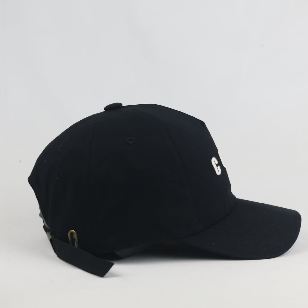 Vintage Straight MOA "COMP" Strapback Hat | Thrifted Black Red Retro Dad Cap