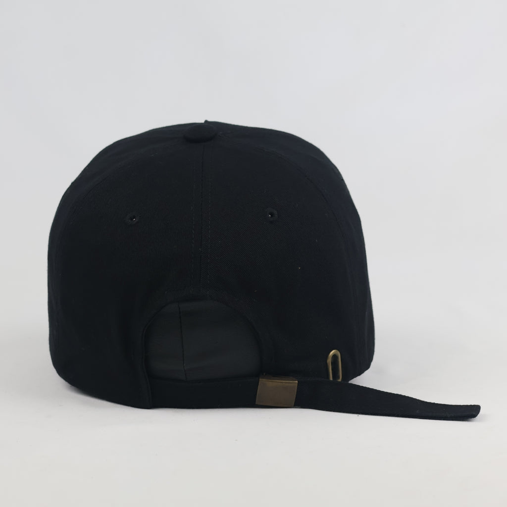 Vintage Straight MOA "COMP" Strapback Hat | Thrifted Black Red Retro Dad Cap