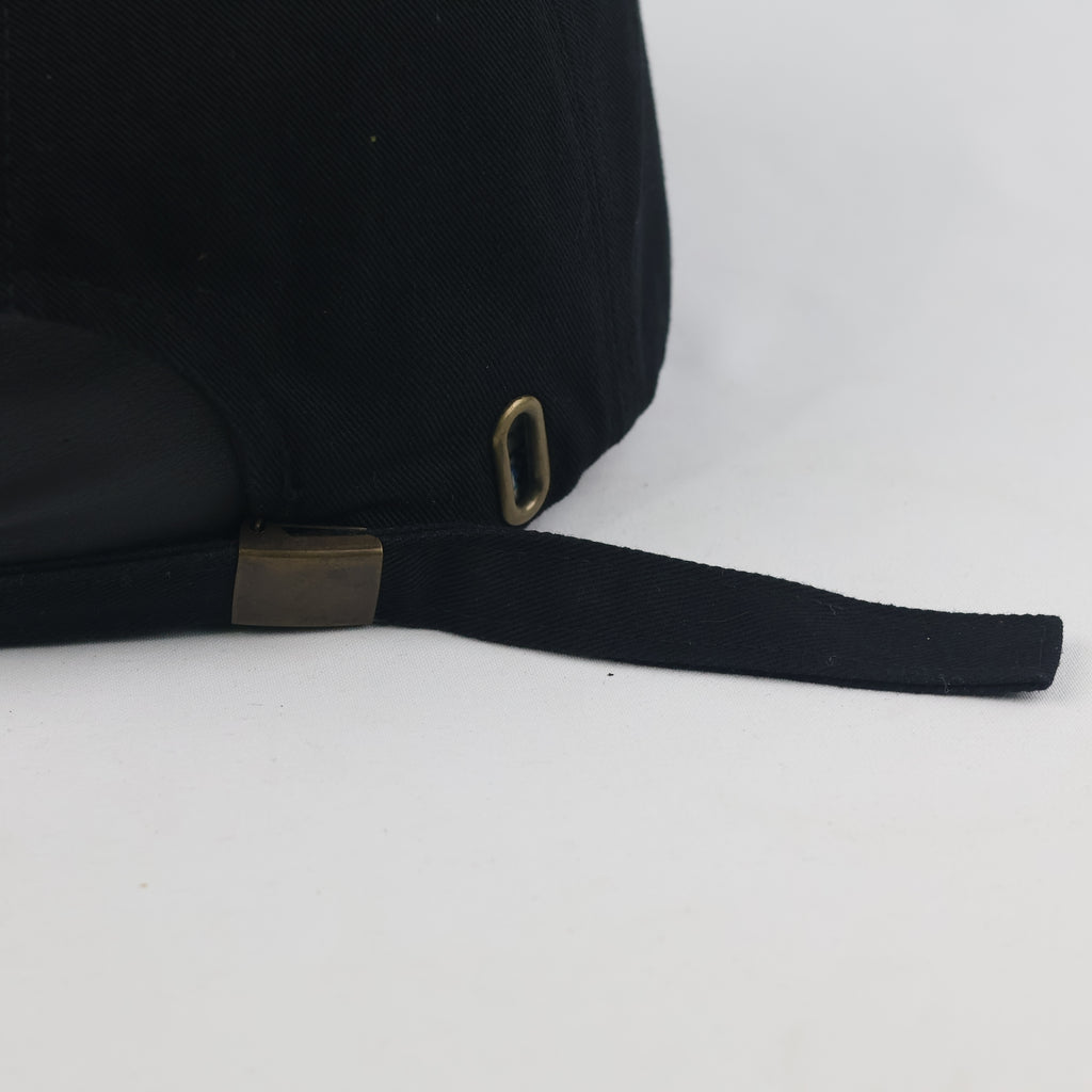 Vintage Straight MOA "COMP" Strapback Hat | Thrifted Black Red Retro Dad Cap